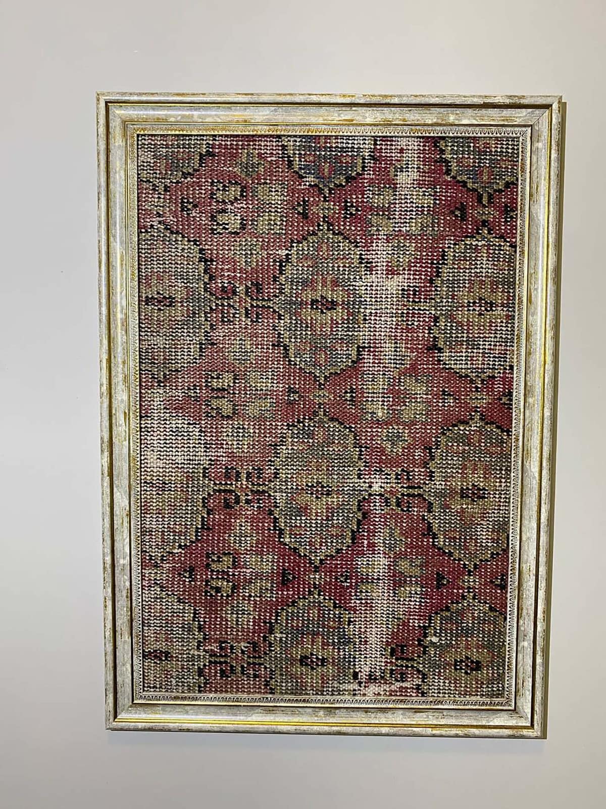 Breezes of Anatolia: Wool Painting, vintage rug, Vintage, hand-knotted wool & silk, size 50 × 70 cm, from Hereke