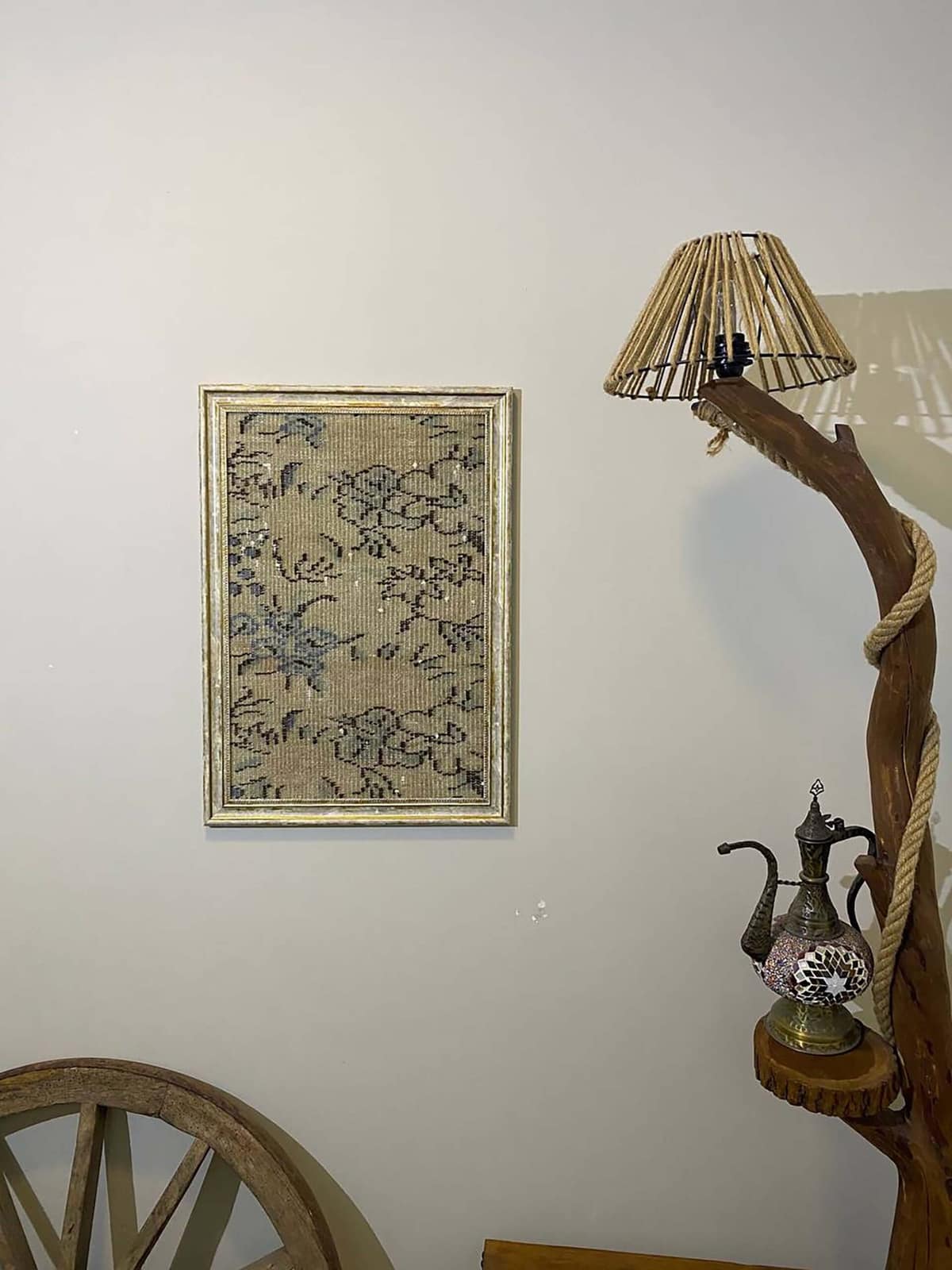 Wool Art T015: Capturing the Spirit of Antique Rugs — detail view 4, vintage vintage rug