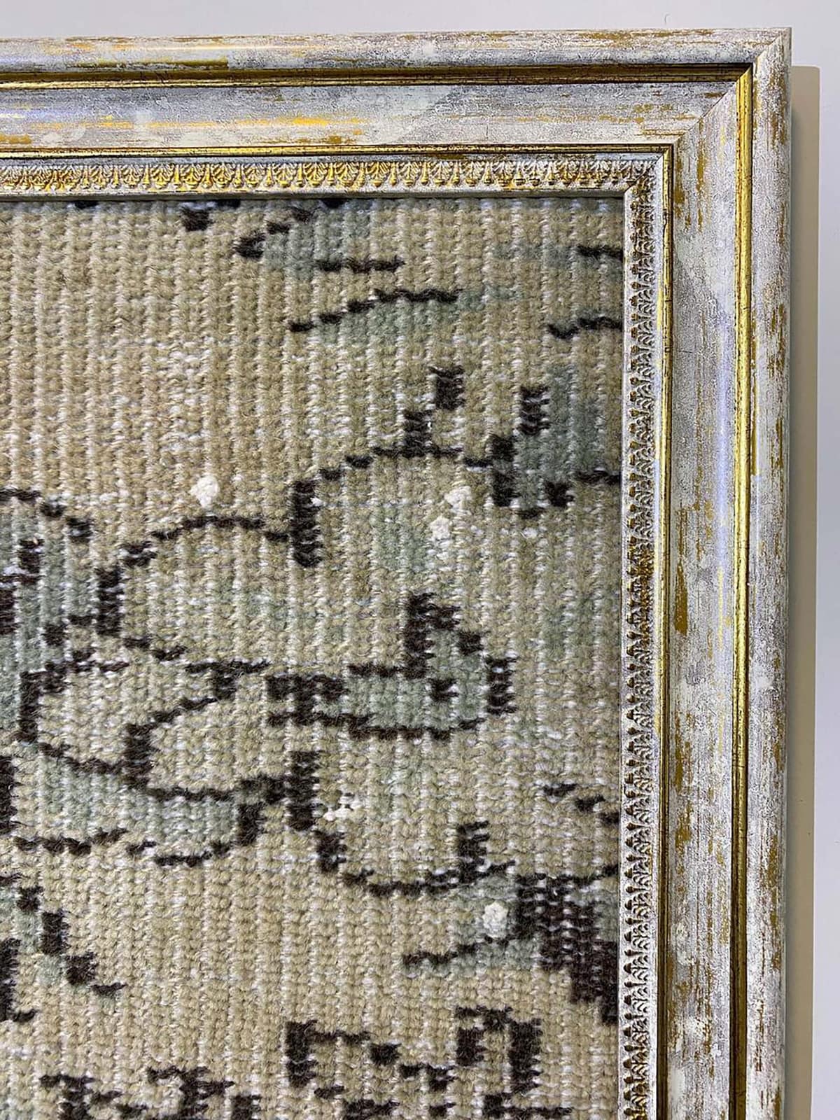 Wool Art T015: Capturing the Spirit of Antique Rugs — detail view 5, vintage vintage rug