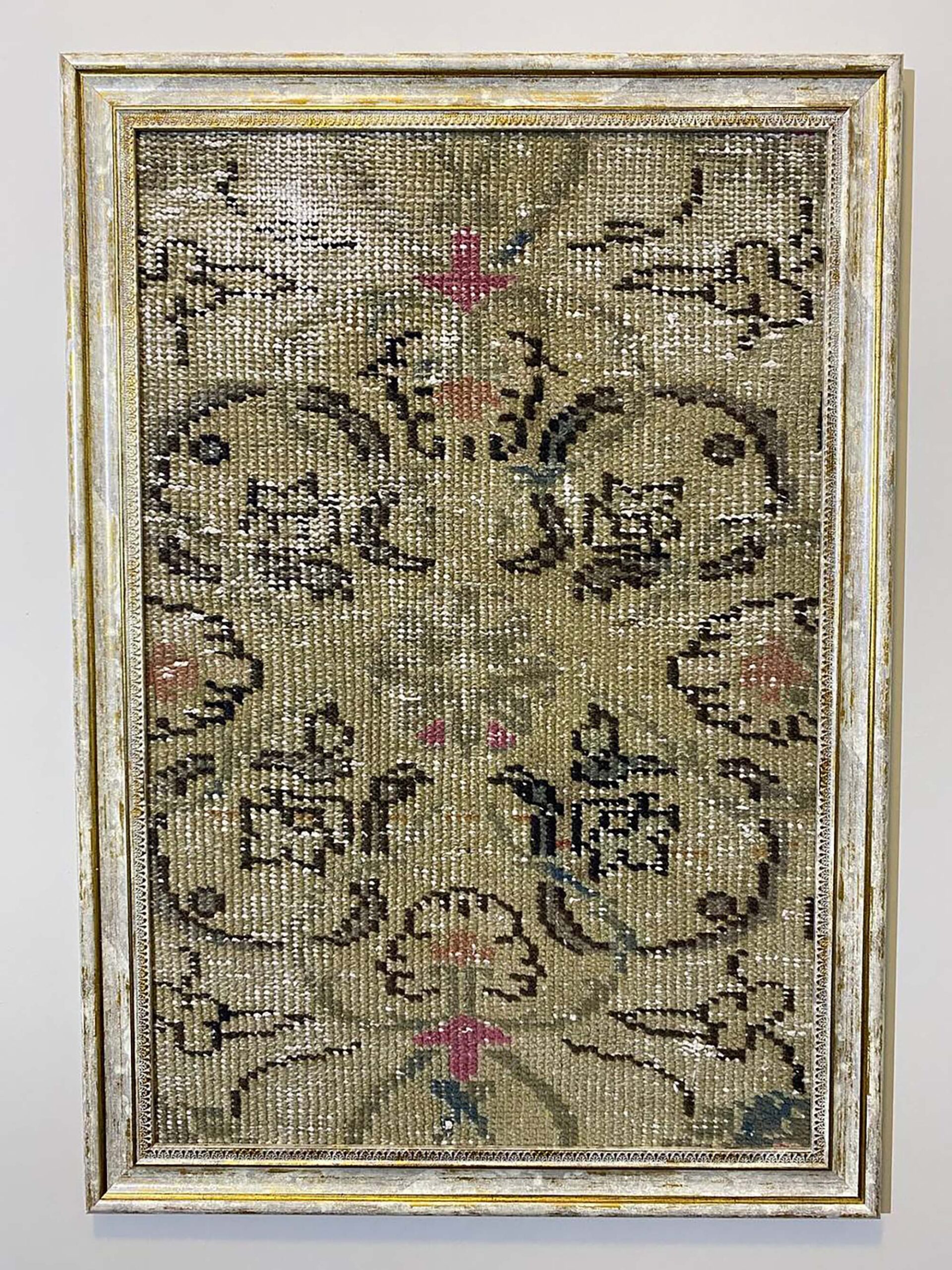Traces of the Past Wool Tapestry, vintage rug, Vintage, hand-knotted wool & silk, size 50 × 70 cm, from Demirci