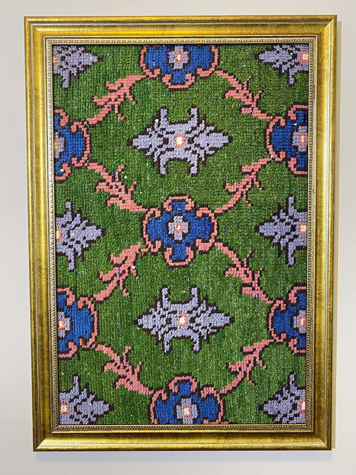 Wool Art T028: Capturing the Spirit of Antique Rugs, vintage rug, Vintage, hand-knotted wool & cotton, size 50 × 70 cm, from Ladik