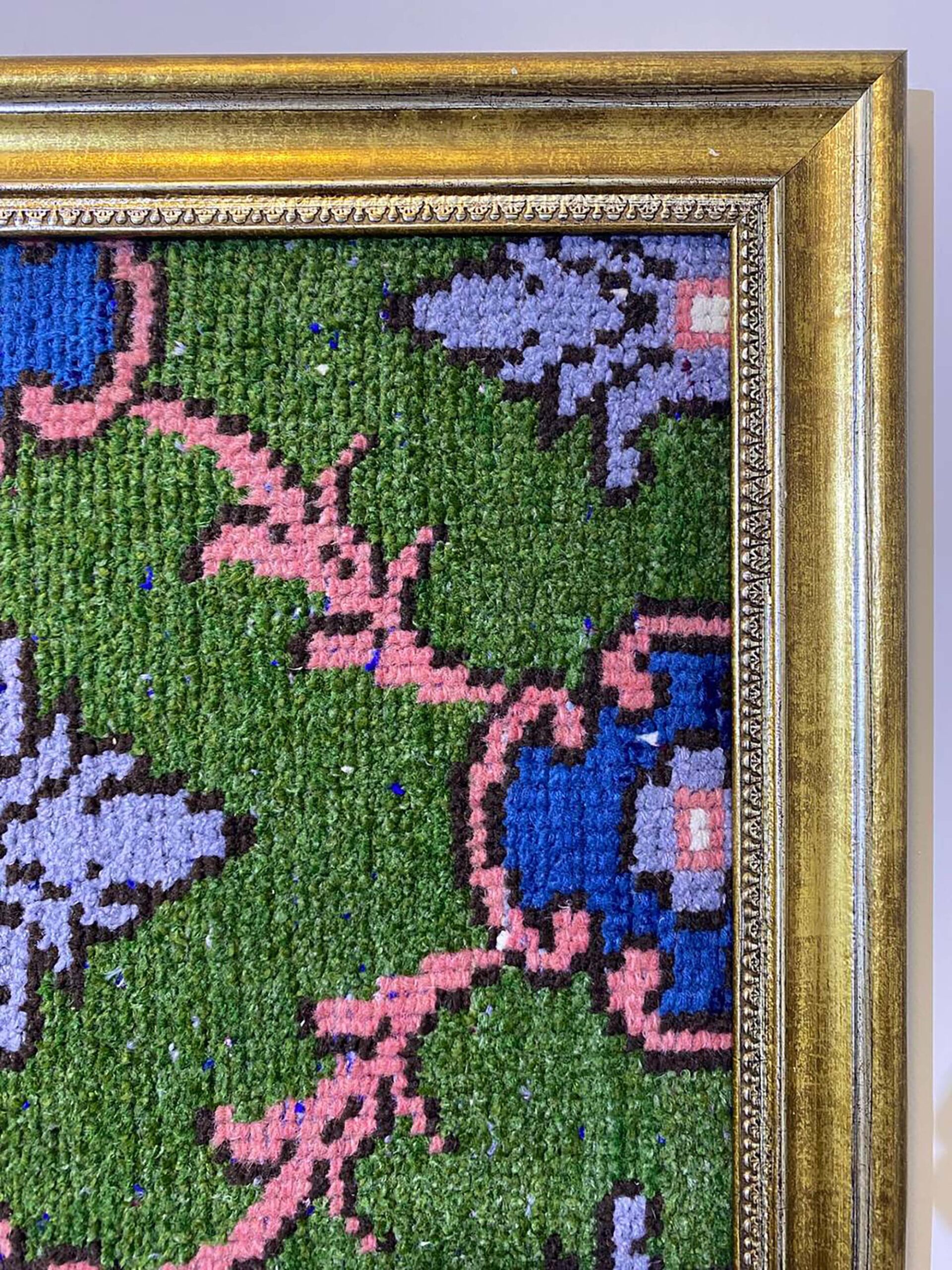 Wool Art T028: Capturing the Spirit of Antique Rugs — detail view 4, vintage vintage rug
