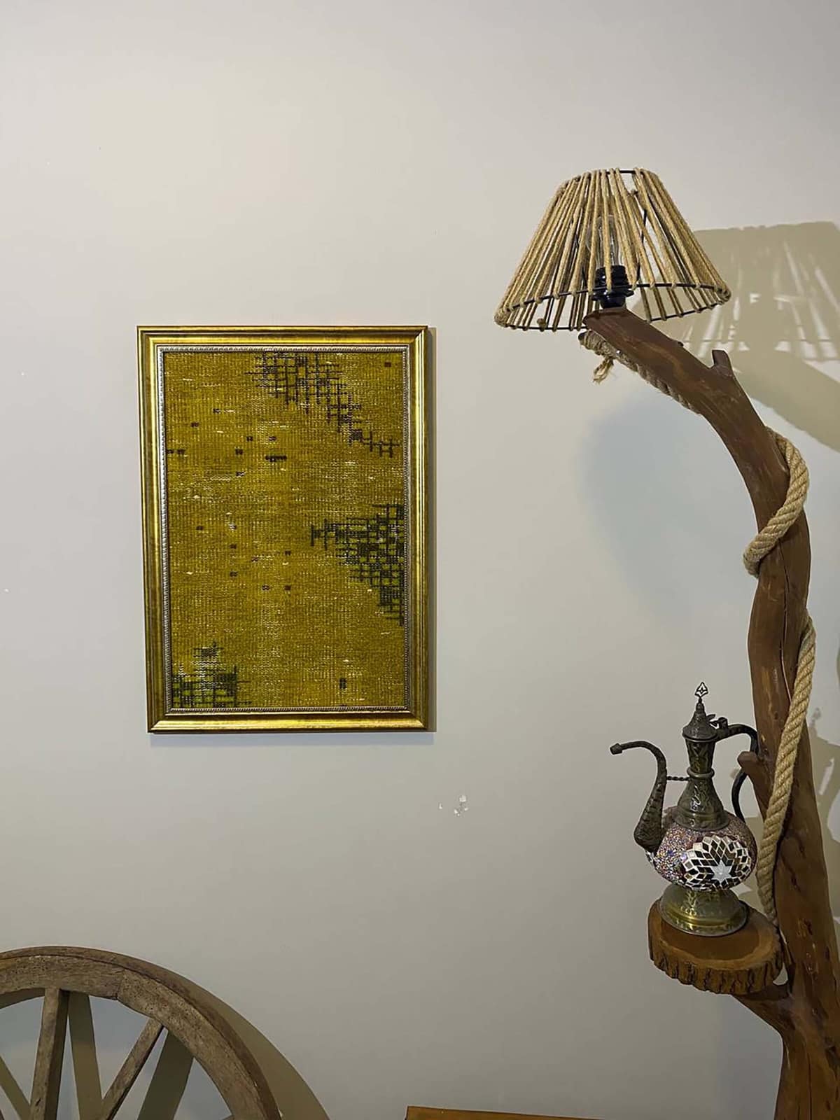 Painting Depicting the Story of an Ancient Turkish Rug — detail view 4, vintage vintage rug