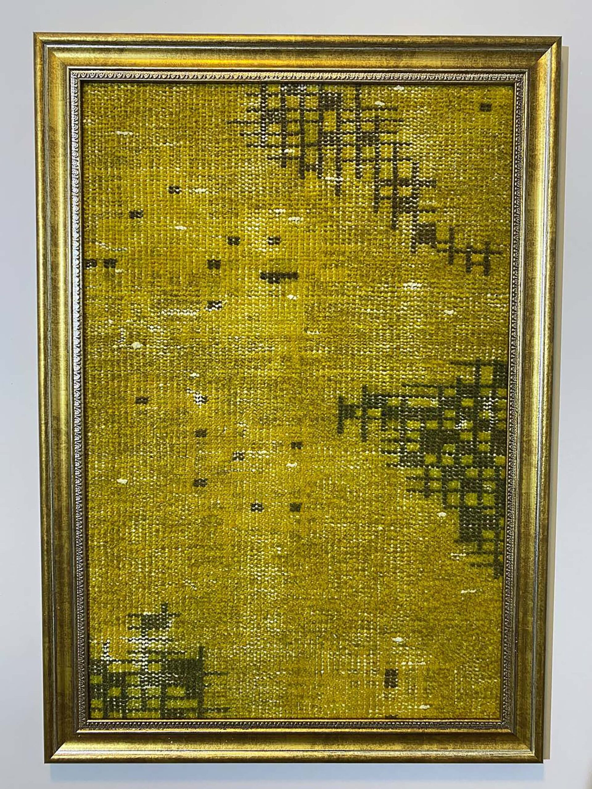 Painting Depicting the Story of an Ancient Turkish Rug, vintage rug, Vintage, hand-knotted silk, size 50 × 70 cm, from Kayseri