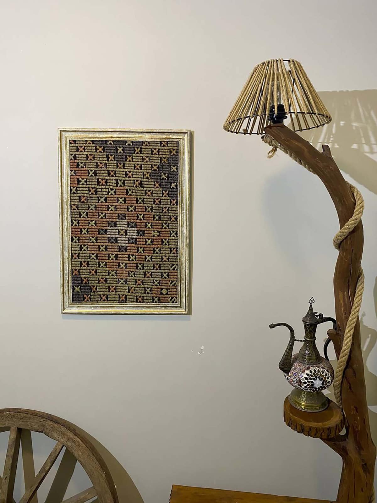 Traces of the Past Wool Tapestry — detail view 4, vintage vintage rug