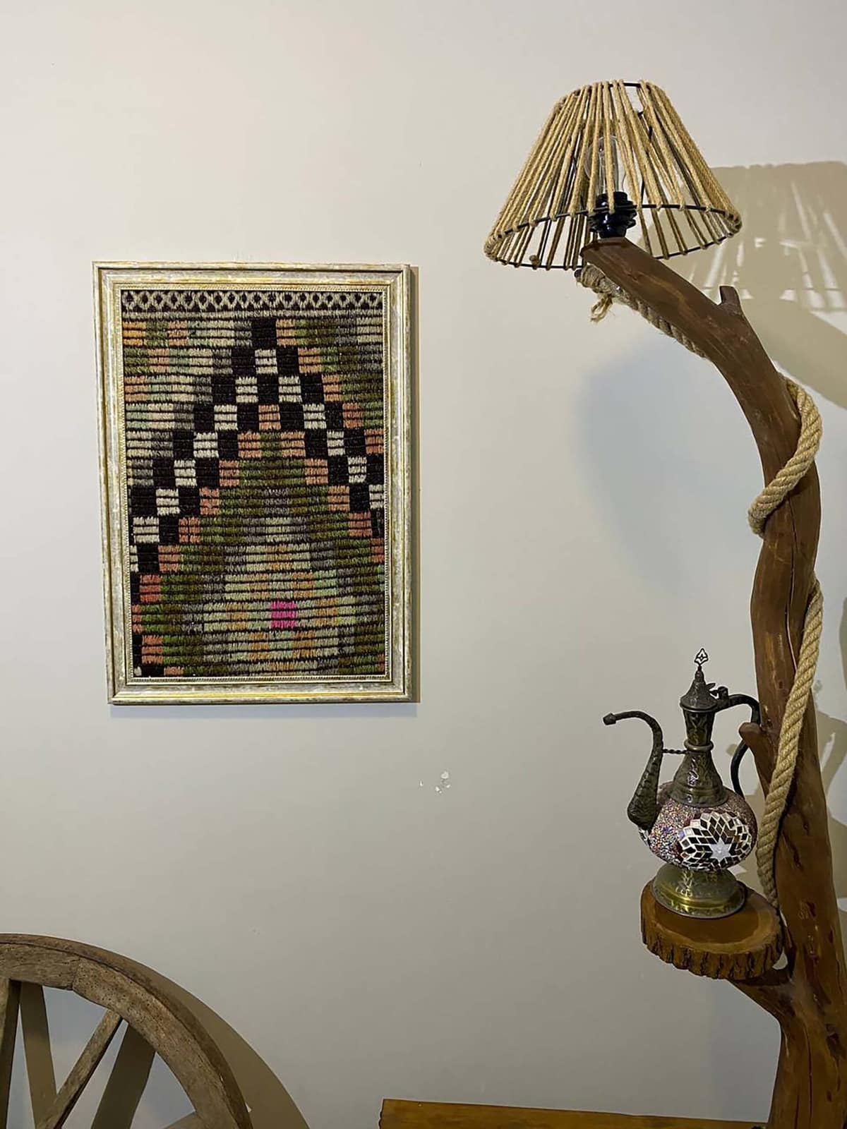 "Soft Traces of Time" Painting — detail view 5, vintage vintage rug
