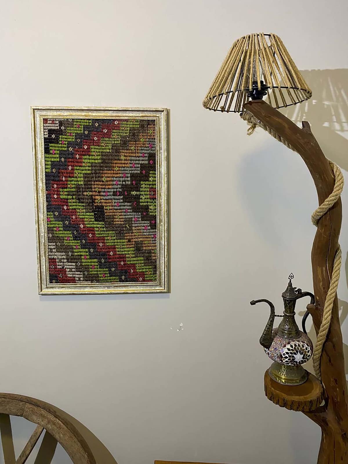 "Soft Traces of Time" Painting — detail view 4, vintage vintage rug