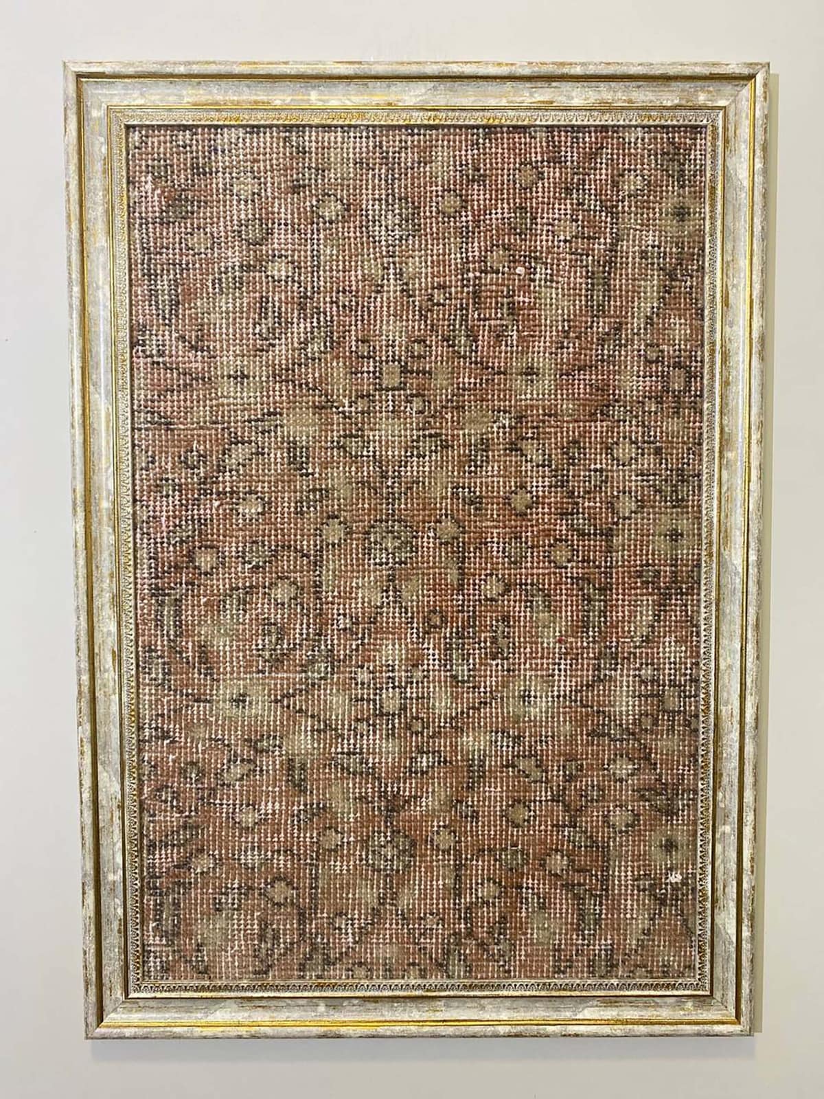 Whispers of Anatolia: Wool Painting, vintage rug, Vintage, hand-knotted wool & silk, size 50 × 70 cm, from Manisa