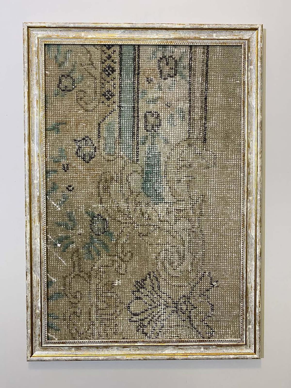 Painting Depicting the Story of an Ancient Turkish Rug, vintage rug, Vintage, hand-knotted wool & cotton, size 50 × 70 cm, from Kayseri