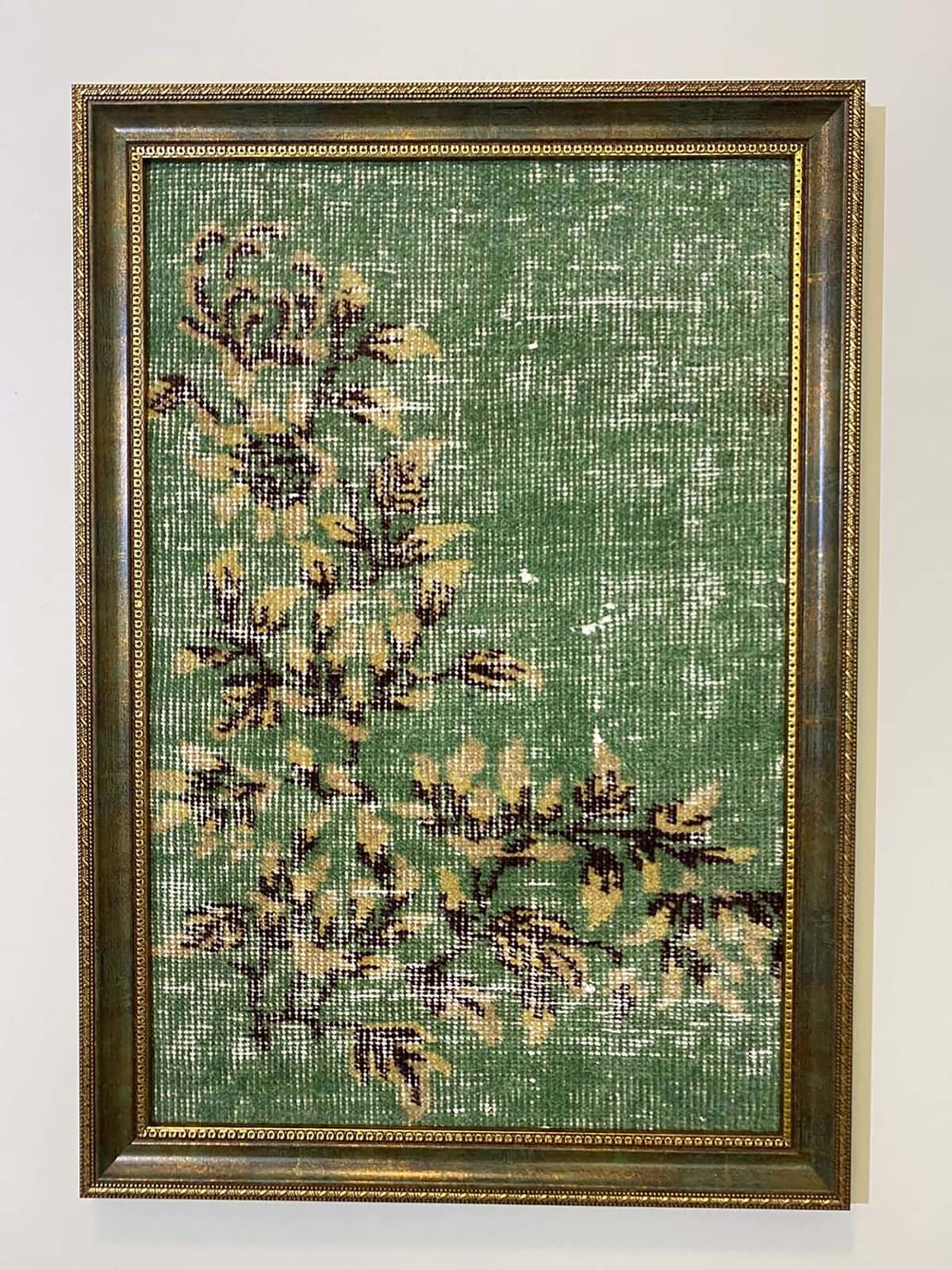 "Soft Traces of Time" Painting, vintage rug, Vintage, hand-knotted wool, size 50 × 70 cm, from Kayseri