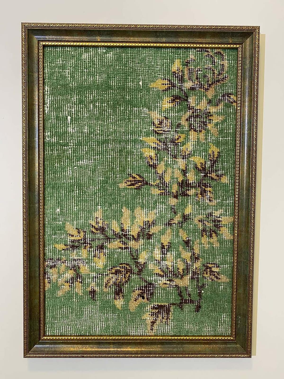 Traces of Days Gone By Wool Tapestry, vintage rug, Vintage, hand-knotted silk, size 50 × 70 cm, from Demirci