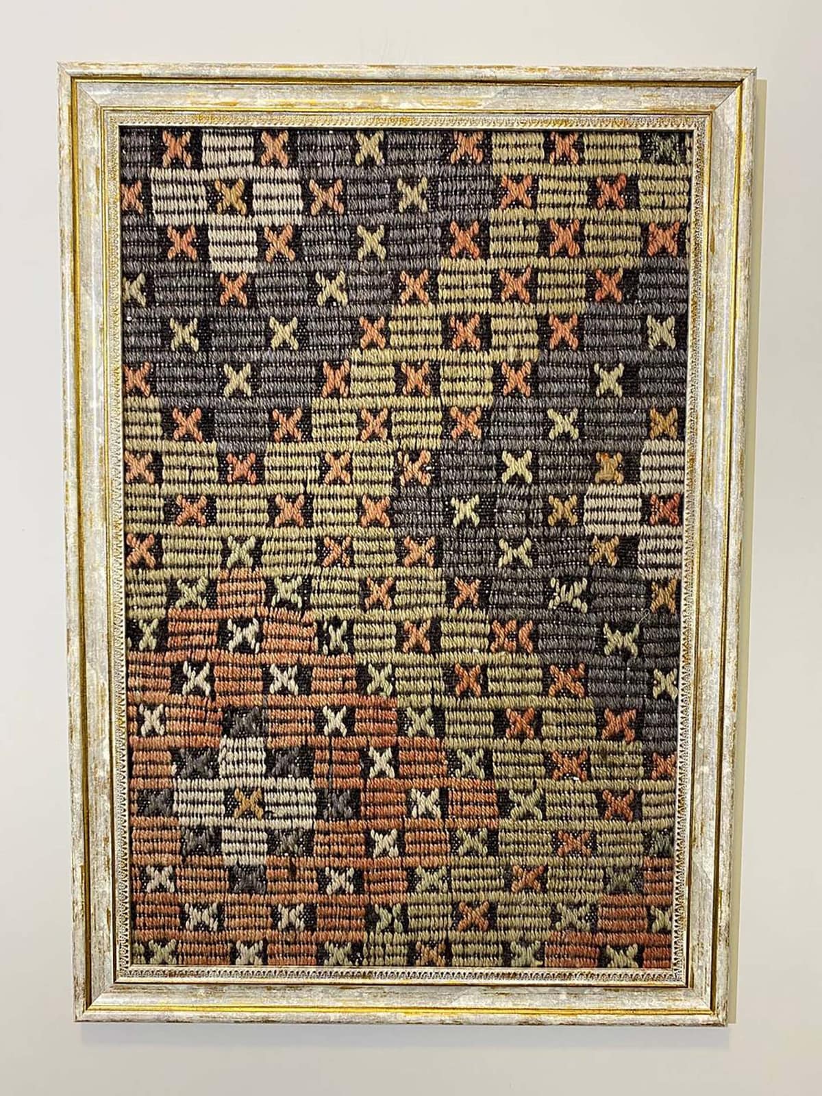 "Soft Traces of Time" Painting, vintage rug, Vintage, hand-knotted silk, size 50 × 70 cm, from Gördes