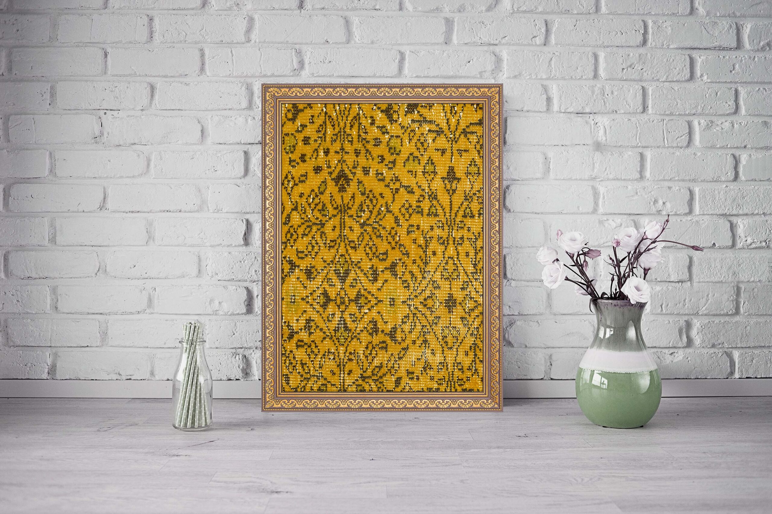 Nature's Legacy: A Work of Art Made of Wool — detail view 4, vintage vintage rug