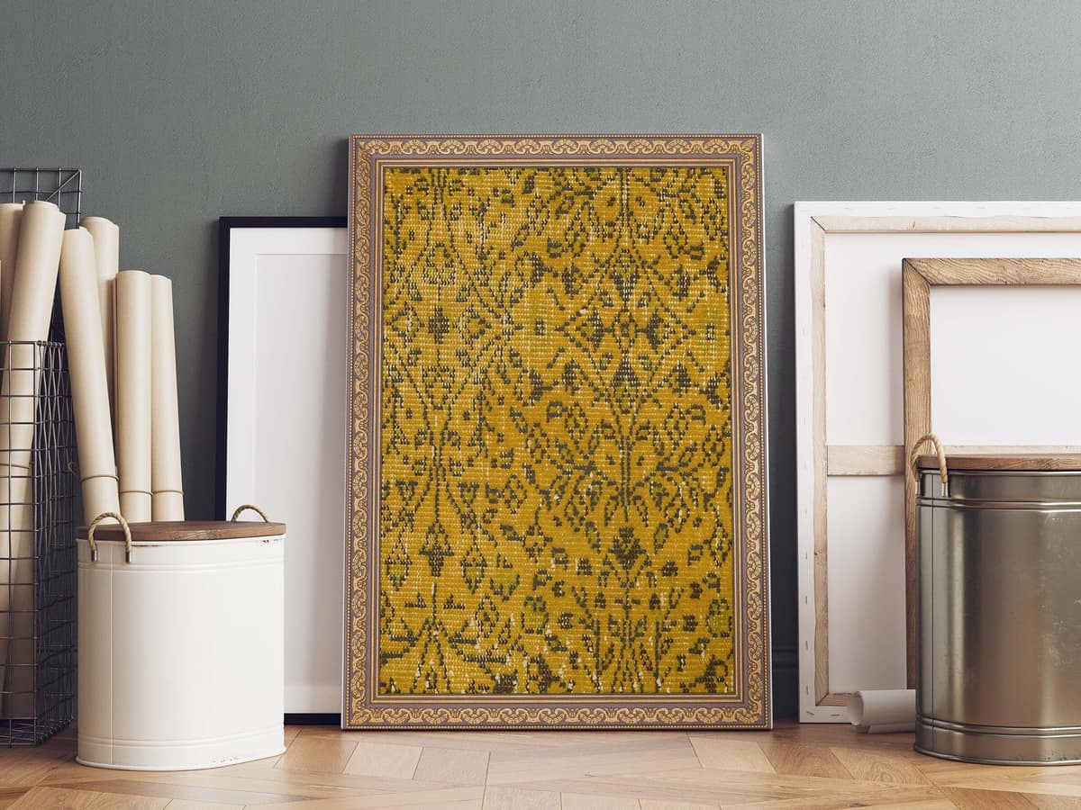 Nature's Legacy: A Work of Art Made of Wool, vintage rug, Vintage, hand-knotted wool & silk, size 50 × 70 cm, from Konya