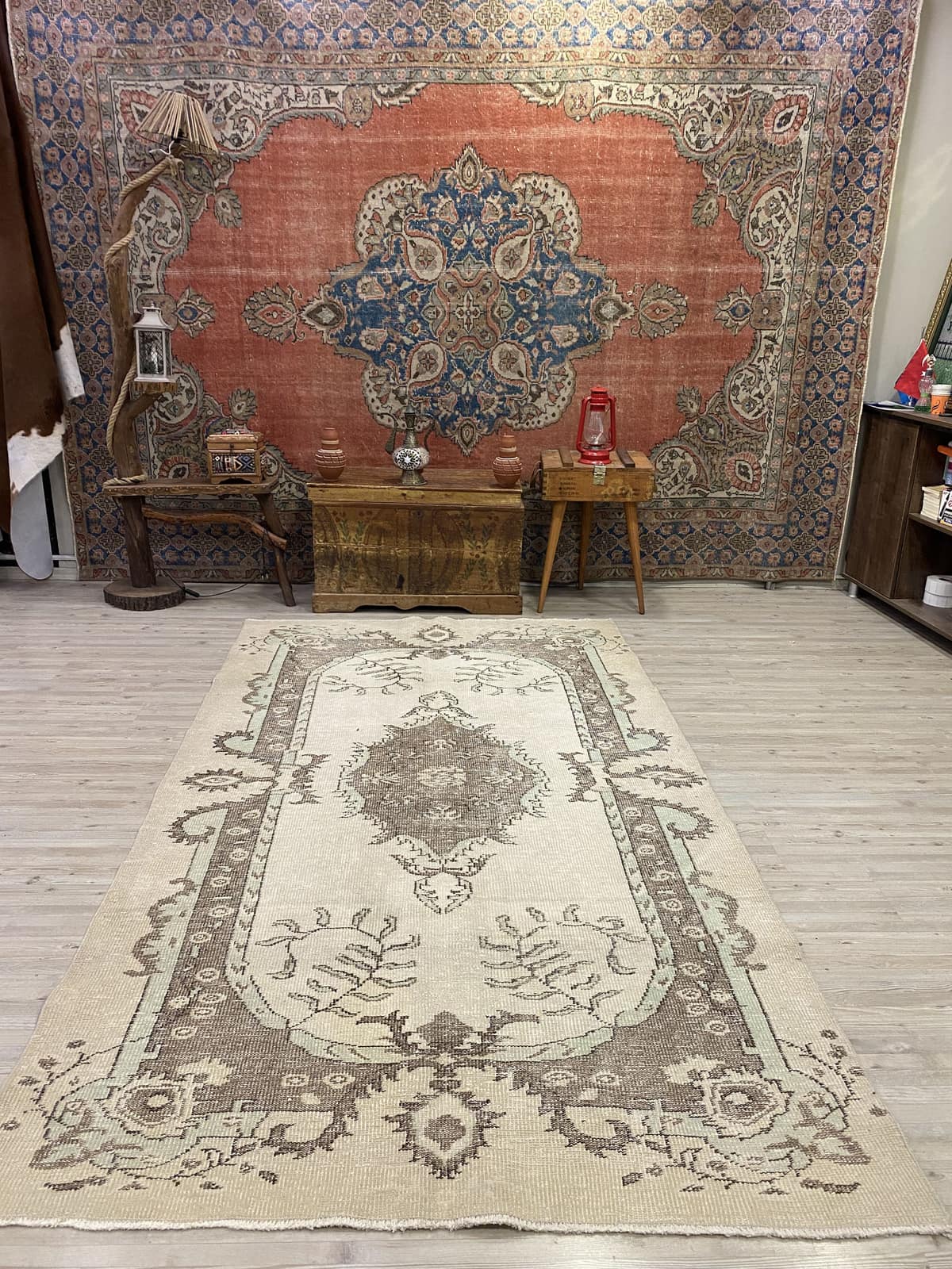 Unique Handmade Rug, vintage rug, Handmade, hand-knotted wool & silk, size 155 × 272 cm, from Demirci