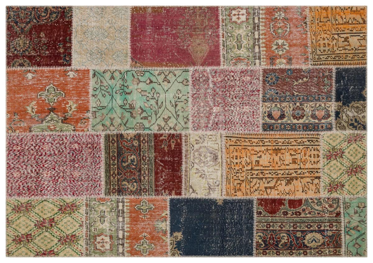 Handmade Patchwork Unique Rug — detail view 2, handmade vintage rug