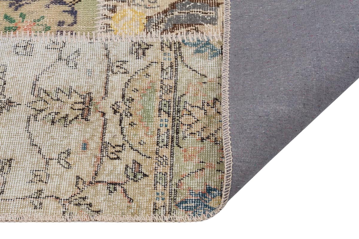 Handwoven Patchwork Design Rug — detail view 4, handmade vintage rug