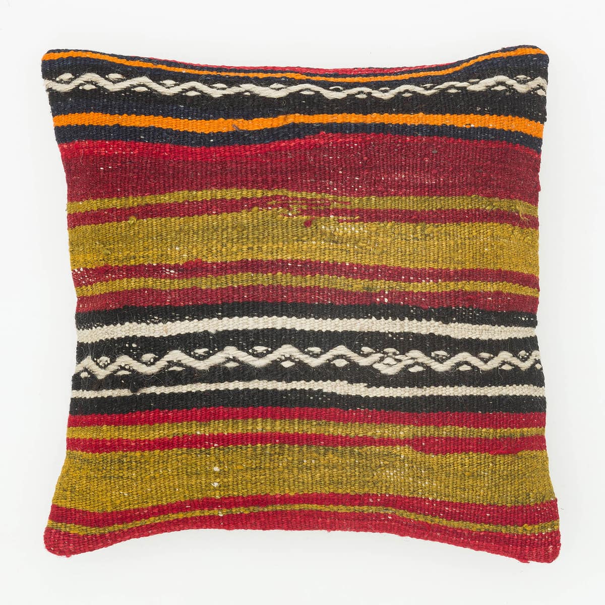 Hand-Woven Pillowcase, vintage rug, Kilim, hand-knotted silk, size 40 × 40 cm, from Kayseri