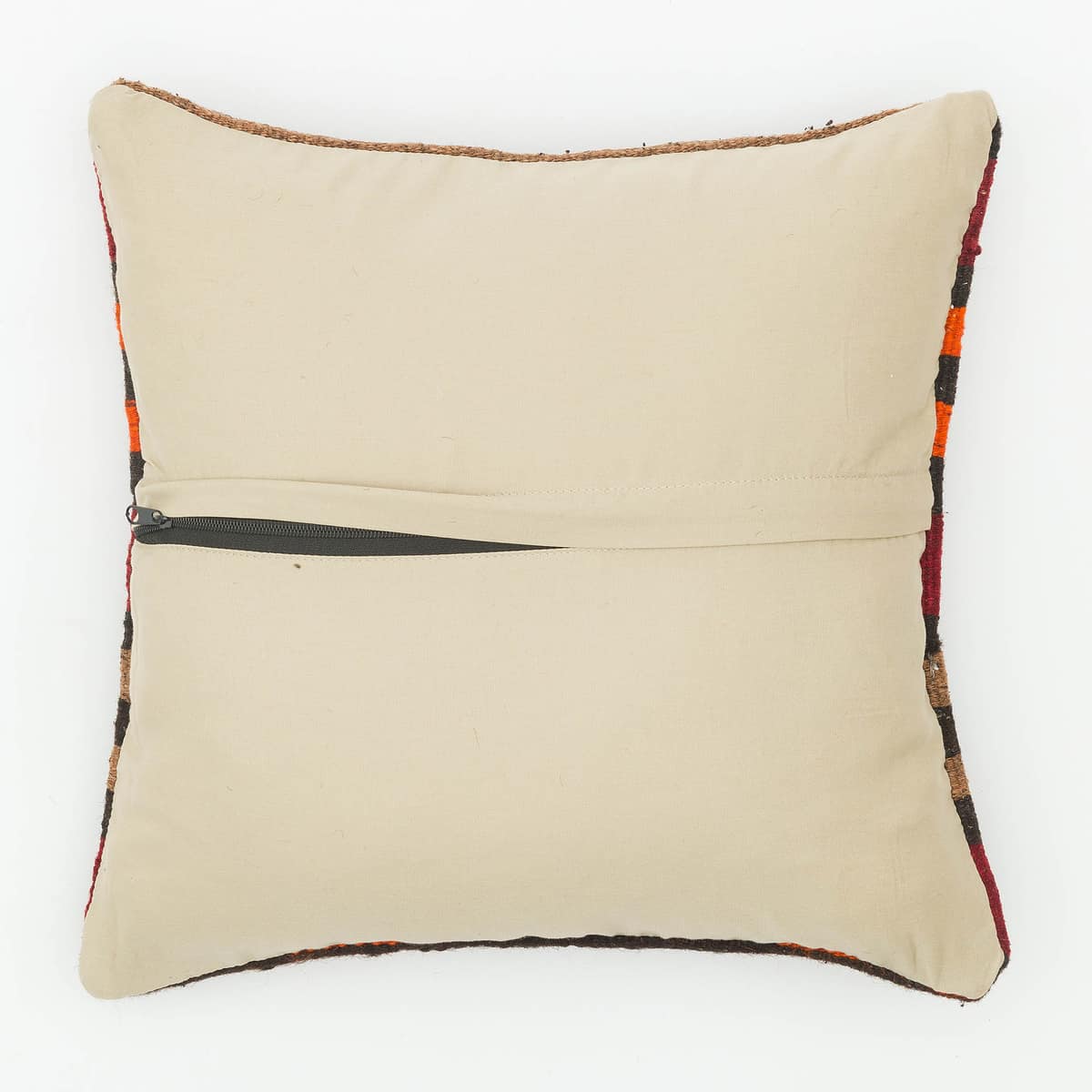 Hand-Woven Pillowcase — detail view 2, kilim vintage rug