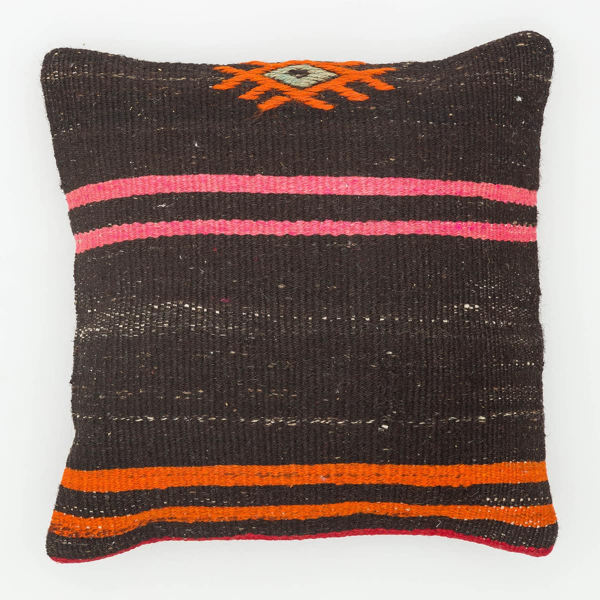 Hand-Woven Pillowcase, vintage rug, Kilim, hand-knotted silk, size 40 × 40 cm, from Anatolia