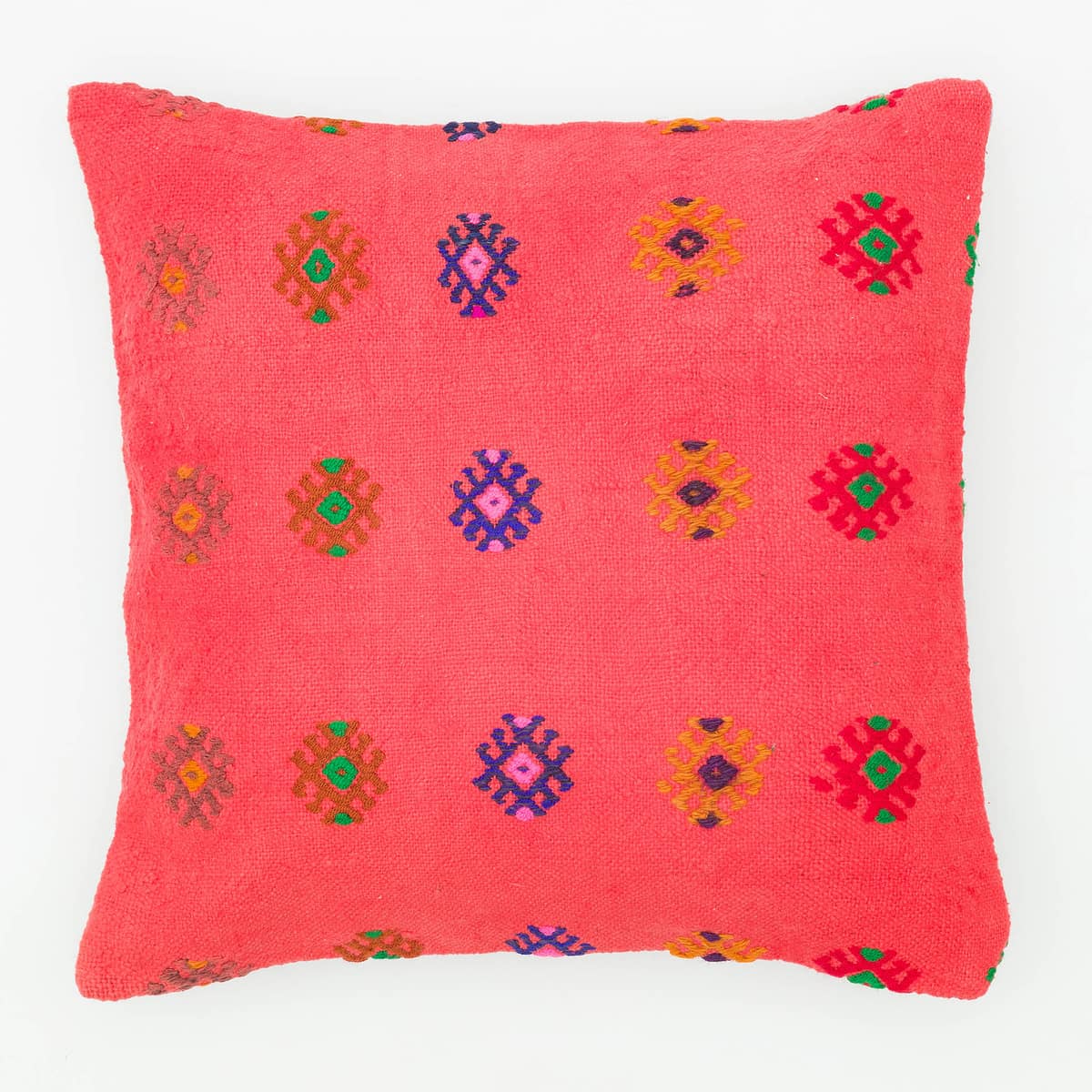 Hand-Woven Pillowcase, vintage rug, Kilim, hand-knotted cotton, size 50 × 50 cm, from Cappadocia