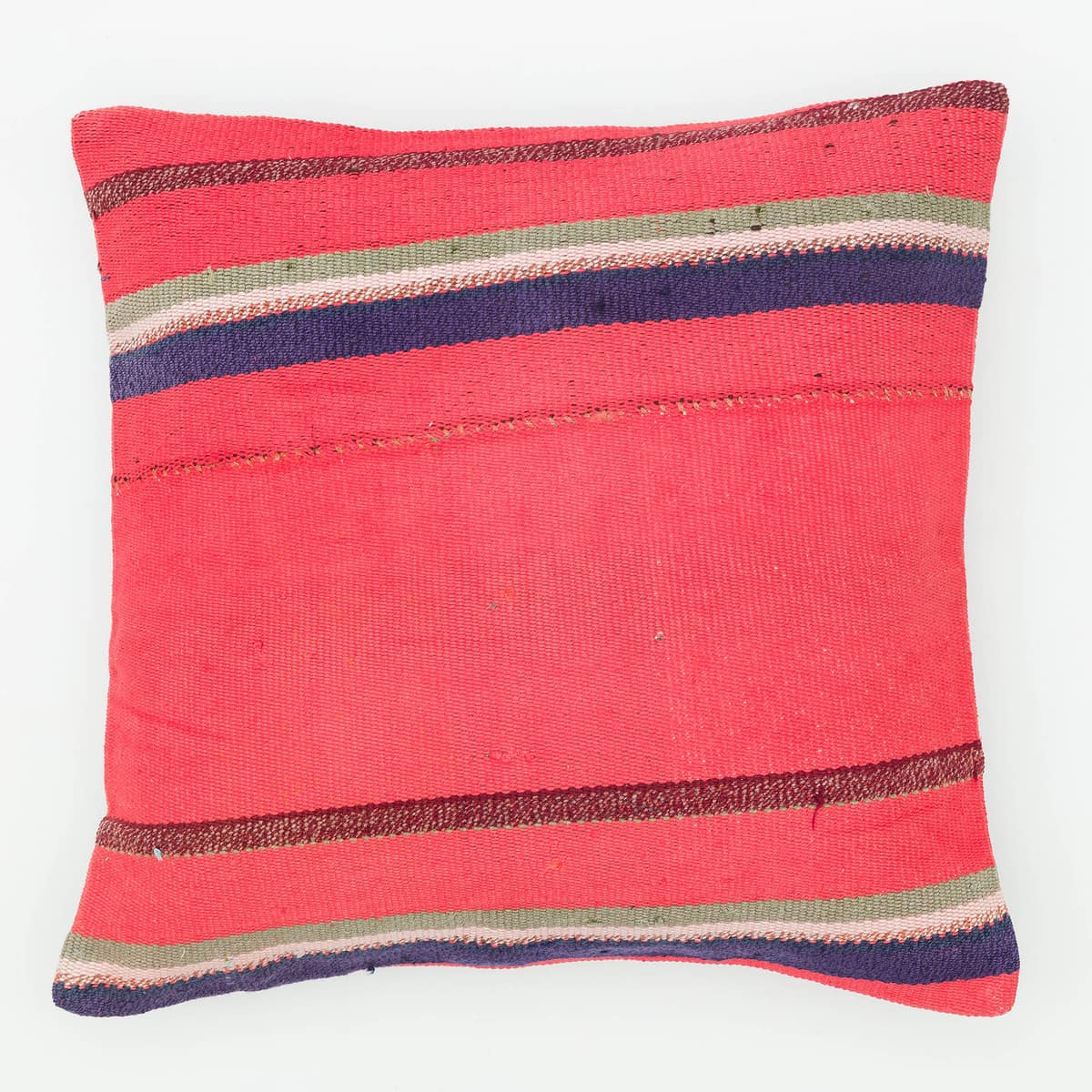 Handwoven Pillowcase, vintage rug, Kilim, hand-knotted wool, size 50 × 50 cm, from Hereke