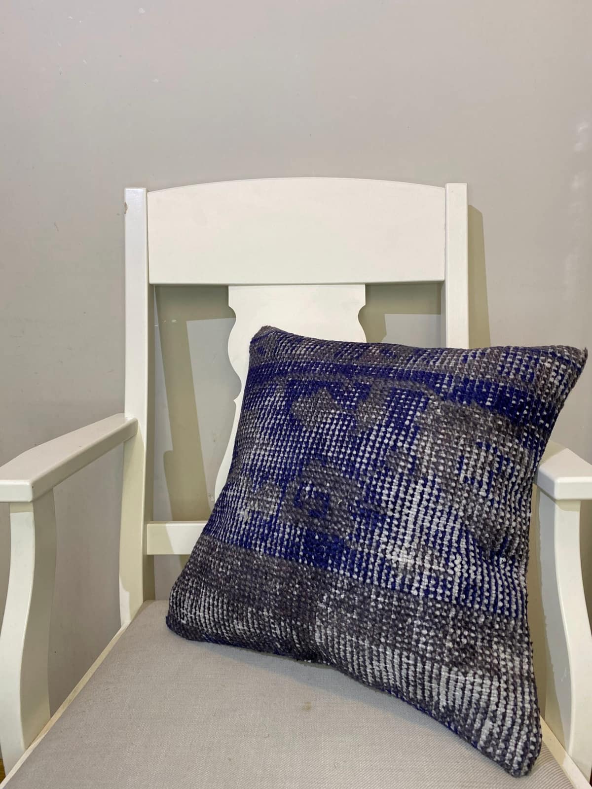 Hand-Woven Pillowcase — detail view 2, kilim vintage rug
