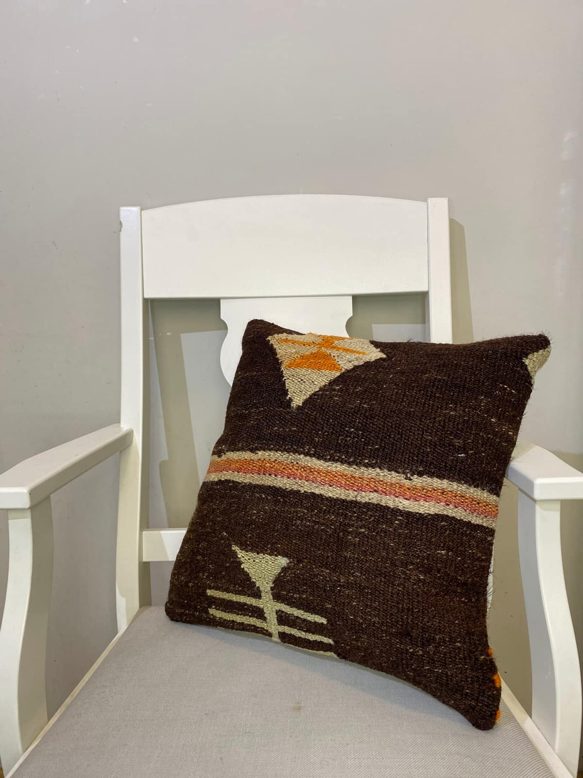 Hand-Woven Pillowcase, vintage rug, Kilim, hand-knotted wool & silk, size 45 × 45 cm, from Yahyalı