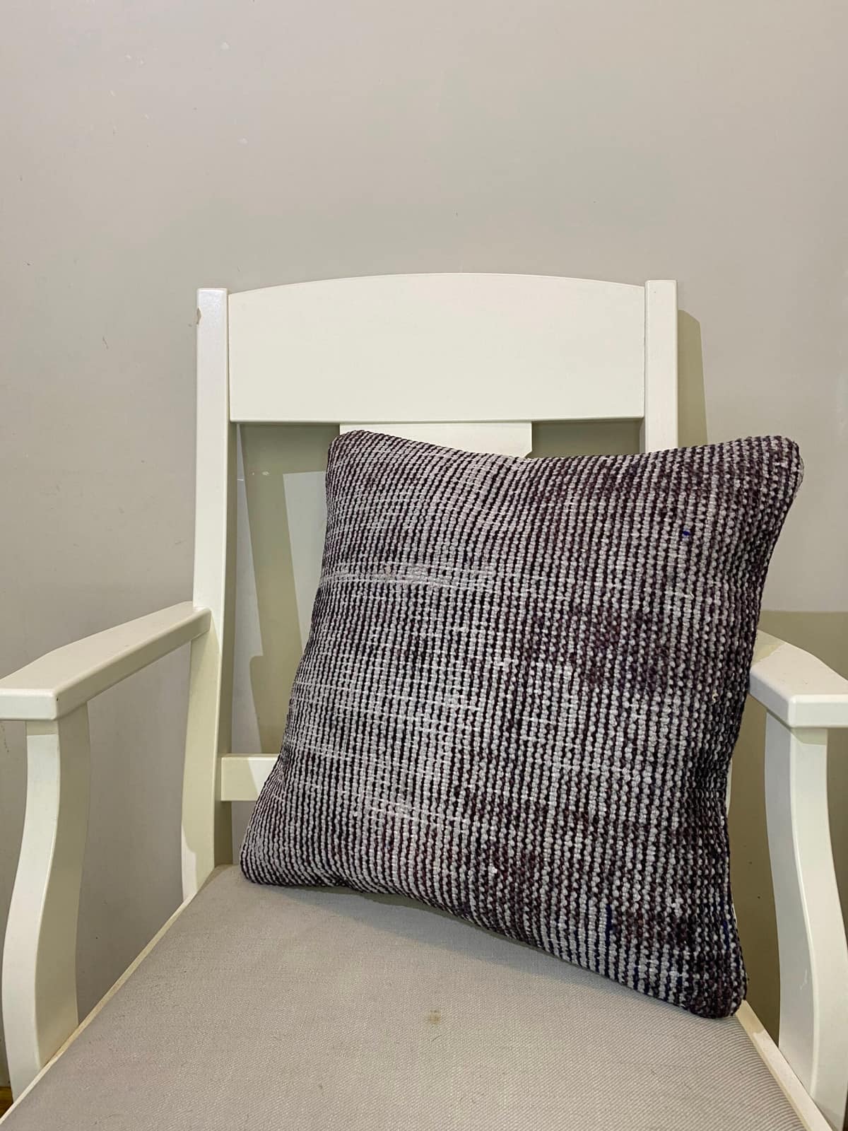 Hand-Woven Pillowcase, vintage rug, Kilim, hand-knotted wool, size 45 × 45 cm, from Milas