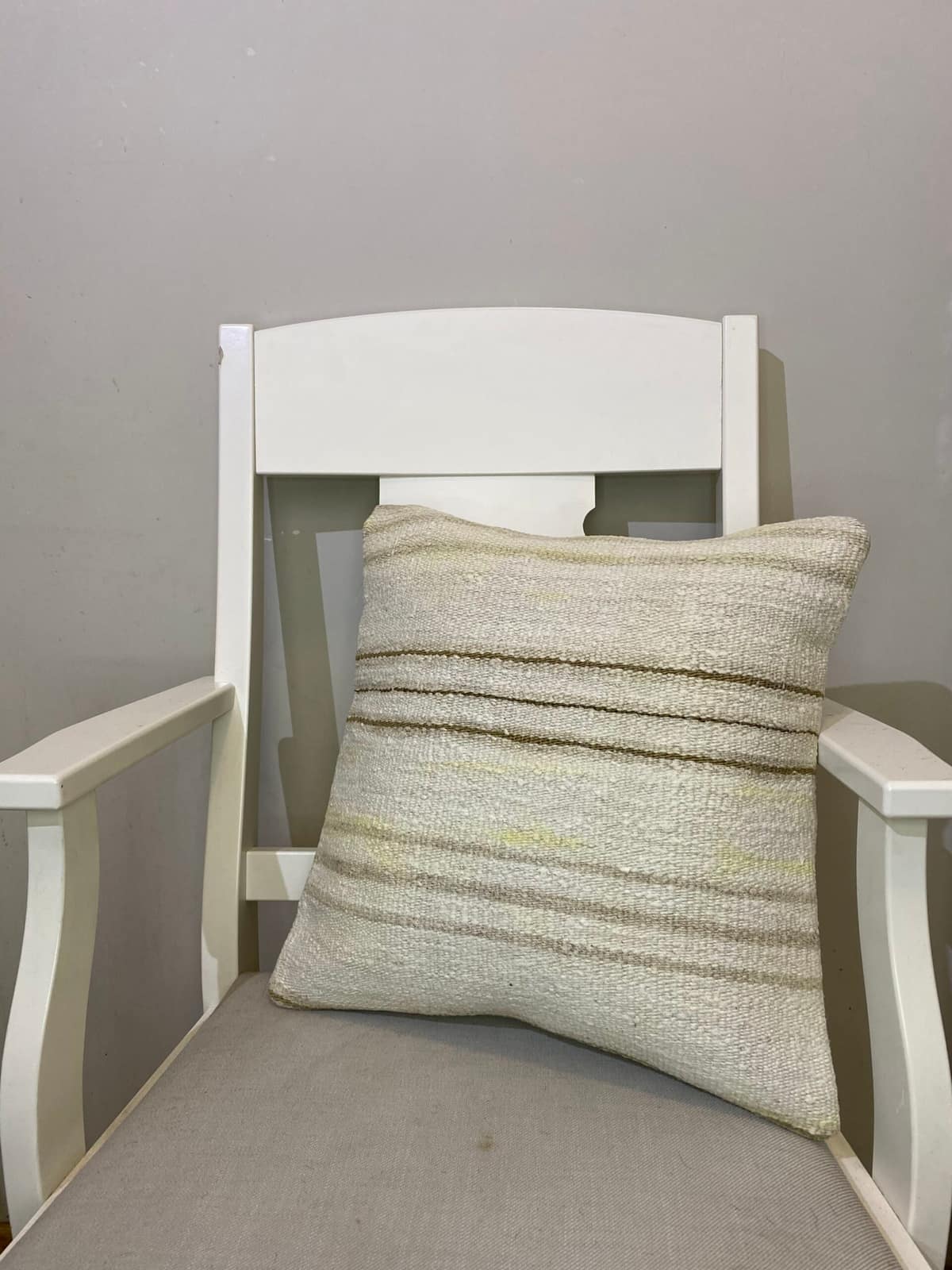 Handwoven Pillowcase, vintage rug, Kilim, hand-knotted wool, cotton & silk, size 45 × 45 cm, from Konya