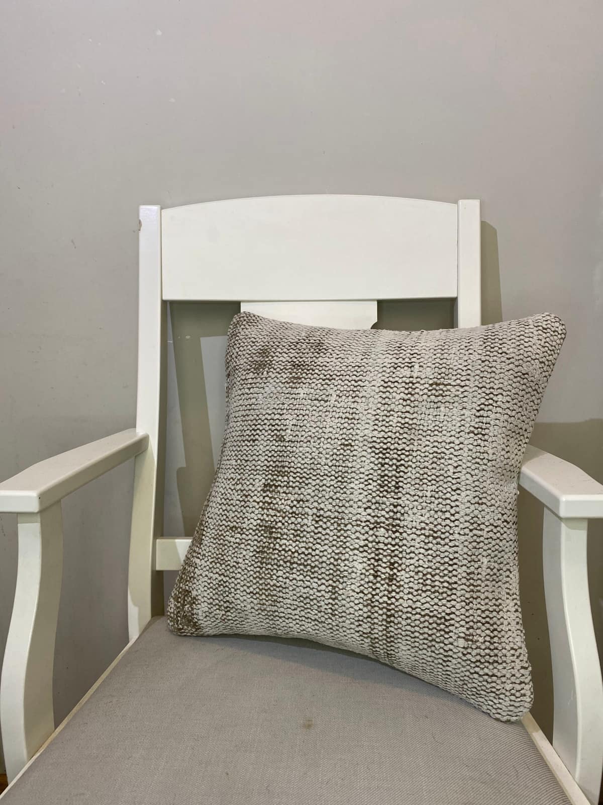 Hand-Woven Pillowcase, vintage rug, Kilim, hand-knotted cotton, size 45 × 45 cm, from Milas