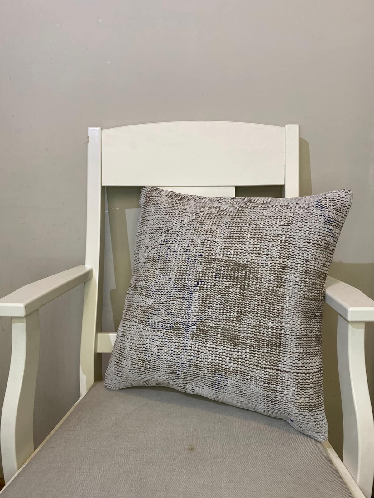 Hand-Woven Pillowcase, vintage rug, Kilim, hand-knotted wool, cotton & silk, size 45 × 45 cm, from Antalya