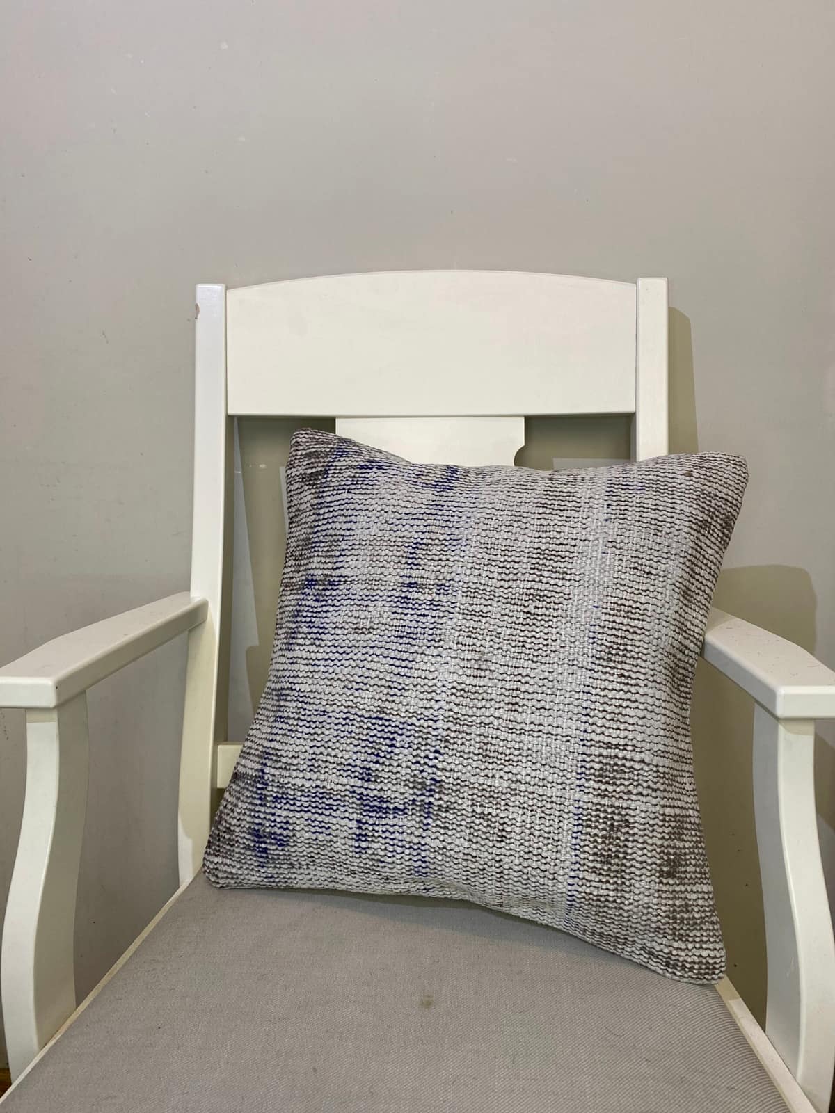 Hand-Woven Pillowcase, vintage rug, Kilim, hand-knotted wool & cotton, size 45 × 45 cm, from Antalya