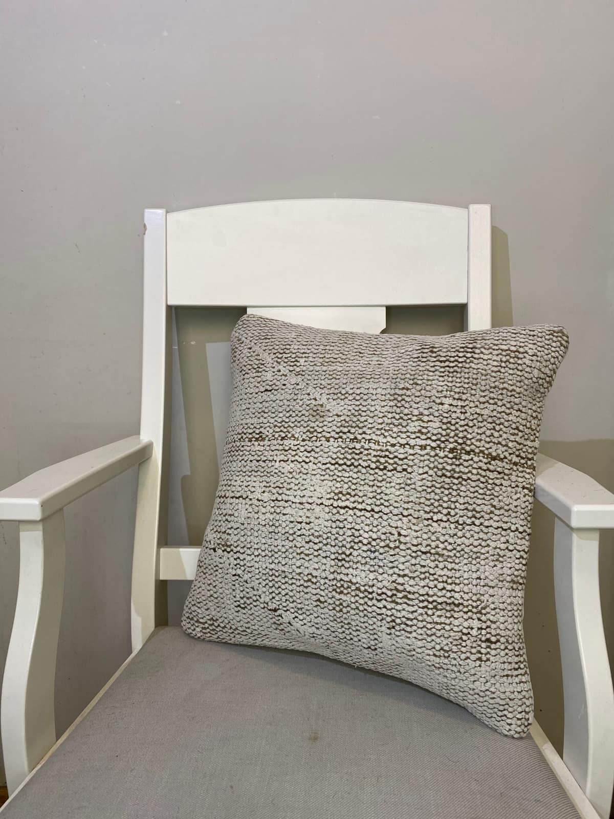 Handwoven Pillowcase, vintage rug, Kilim, hand-knotted wool, size 45 × 45 cm, from Van