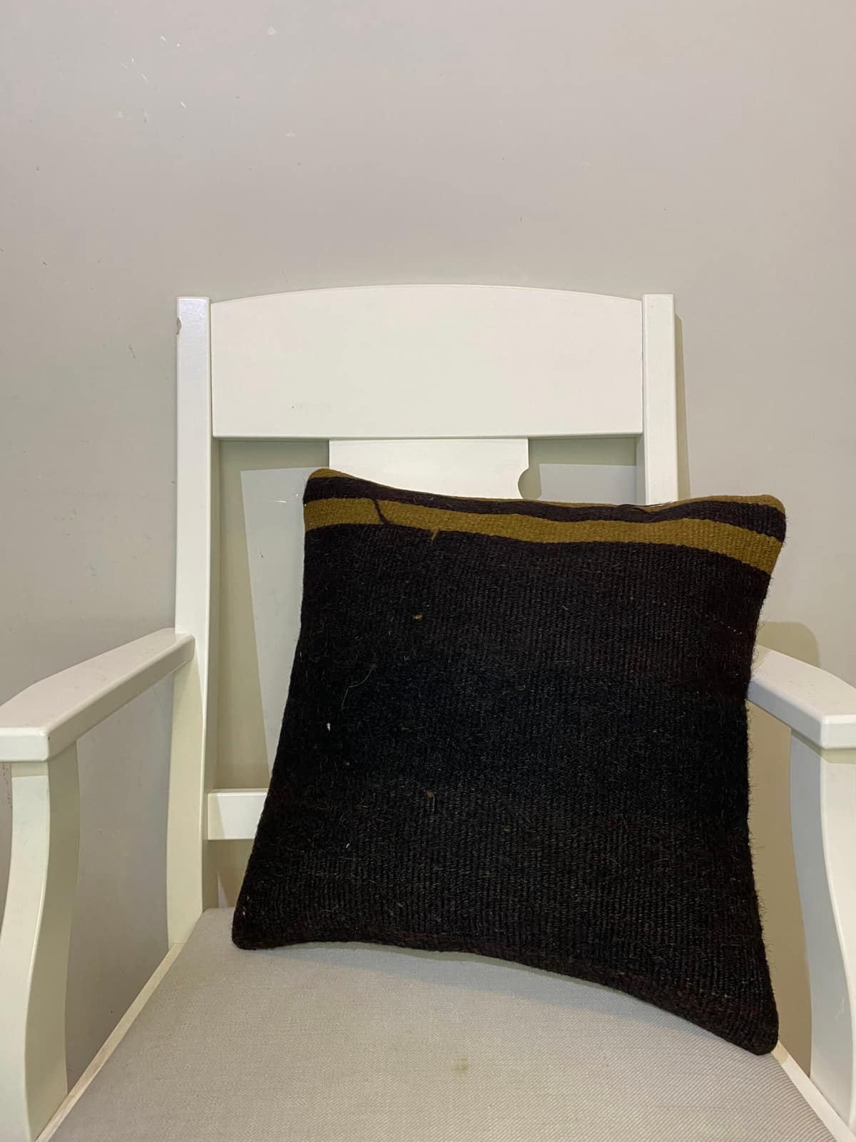 Hand-Woven Pillowcase, vintage rug, Kilim, hand-knotted wool, cotton & silk, size 45 × 45 cm, from Isparta