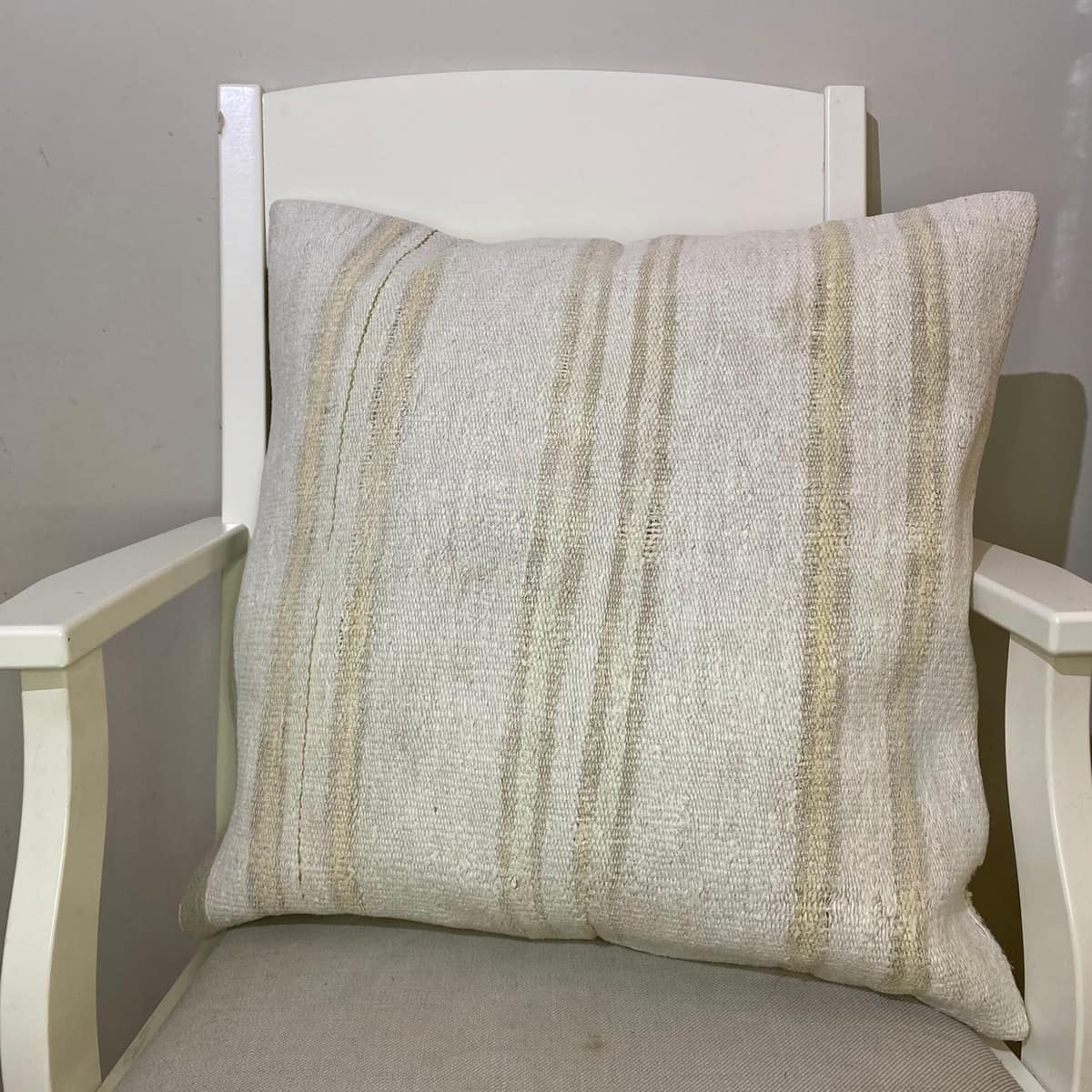 Hand-Woven Pillowcase, vintage rug, Kilim, hand-knotted cotton, size 50 × 50 cm, from Milas