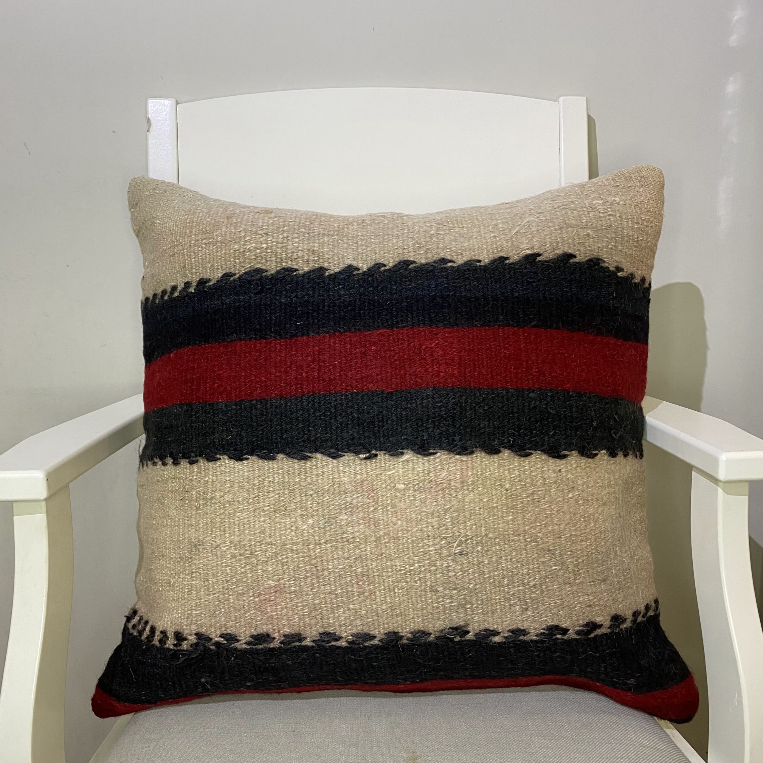 Hand-Woven Pillowcase, vintage rug, Kilim, hand-knotted wool, size 50 × 50 cm, from Kayseri