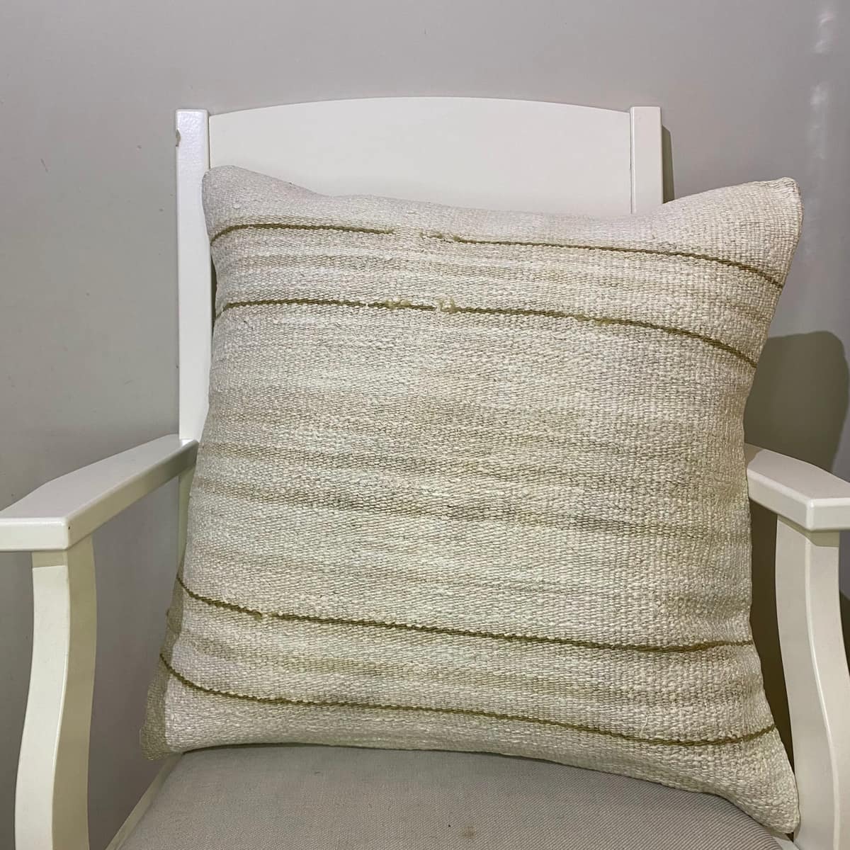 Hand-Woven Patchwork Pillowcase — detail view 2, kilim vintage rug