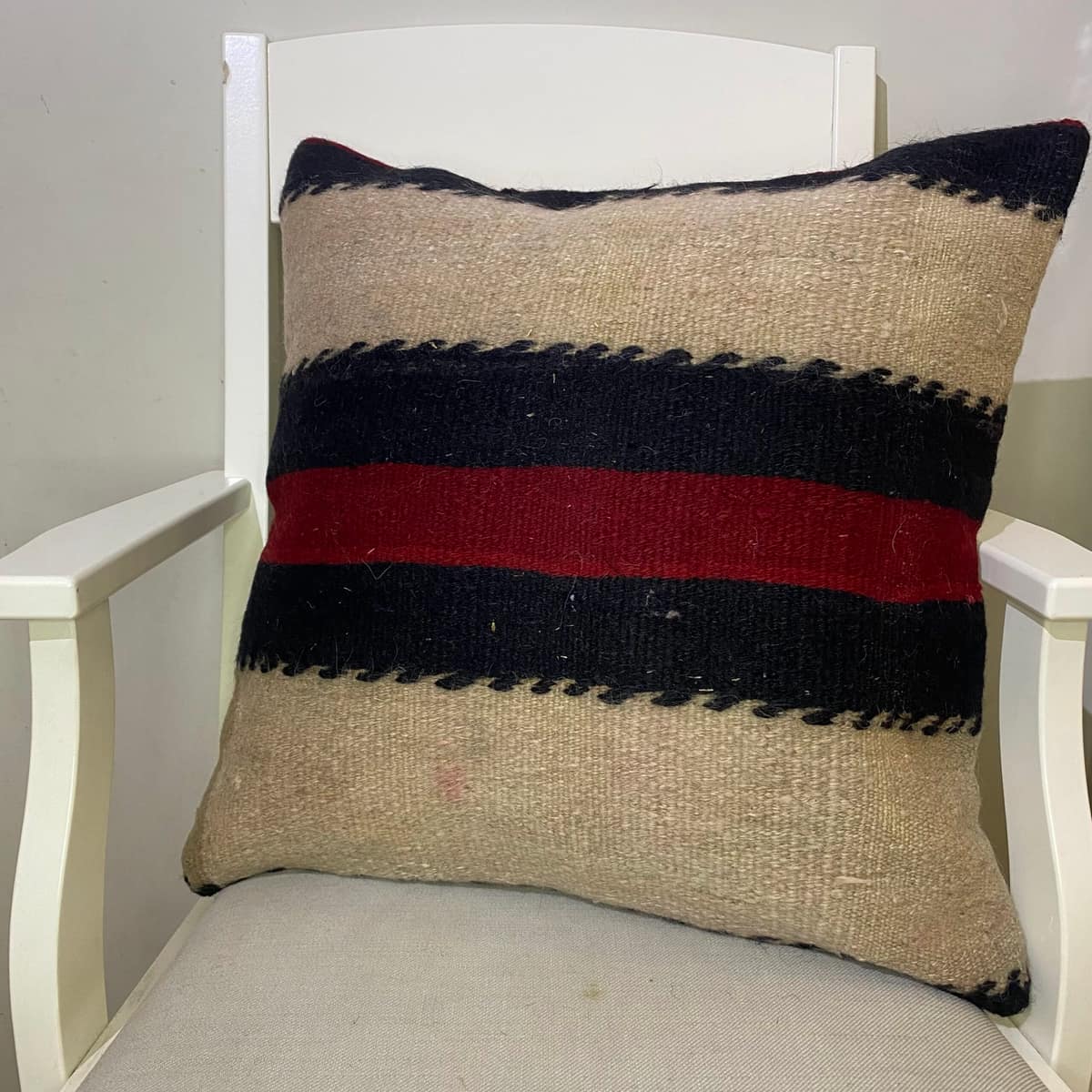 Hand-Woven Pillowcase, vintage rug, Kilim, hand-knotted silk, size 50 × 50 cm, from Gaziantep
