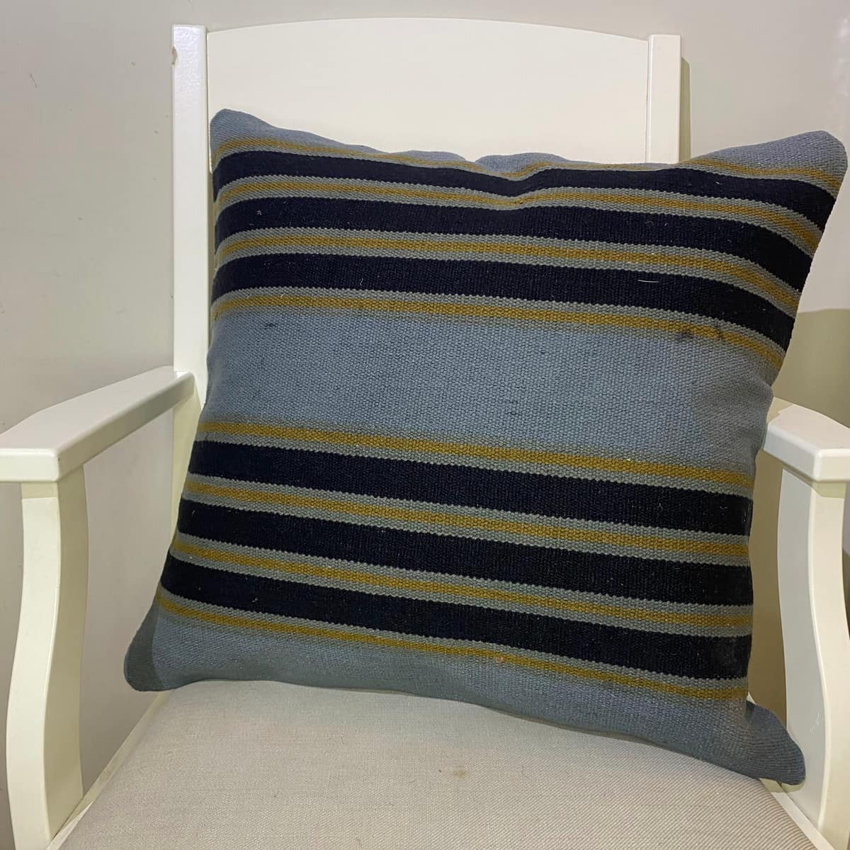Hand-Woven Pillowcase, vintage rug, Kilim, hand-knotted wool & cotton, size 50 × 50 cm, from Isparta