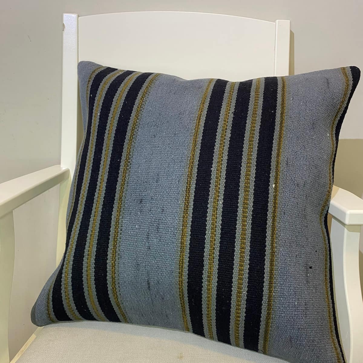 Hand-Woven Pillowcase, vintage rug, Kilim, hand-knotted silk, size 50 × 50 cm, from Ladik