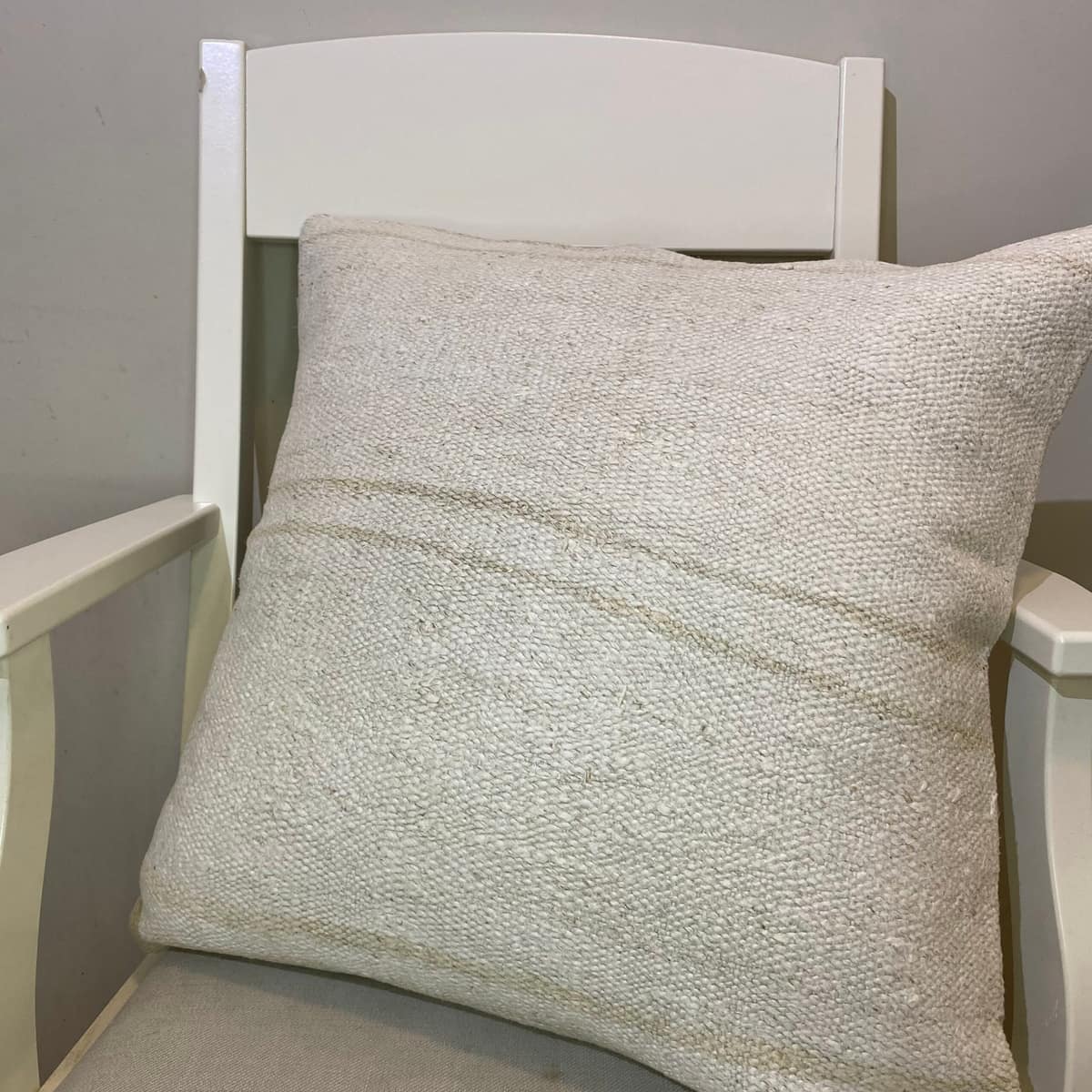 Hand-Woven Pillowcase, vintage rug, Kilim, hand-knotted wool & cotton, size 50 × 50 cm, from Kars