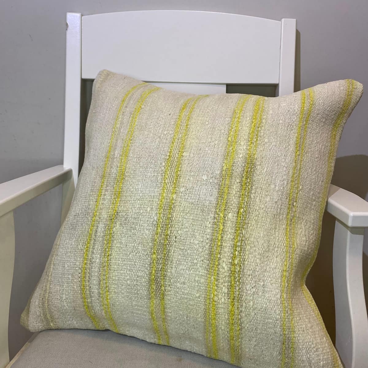 Hand-Woven Pillowcase, vintage rug, Kilim, hand-knotted wool & silk, size 50 × 50 cm, from Antalya