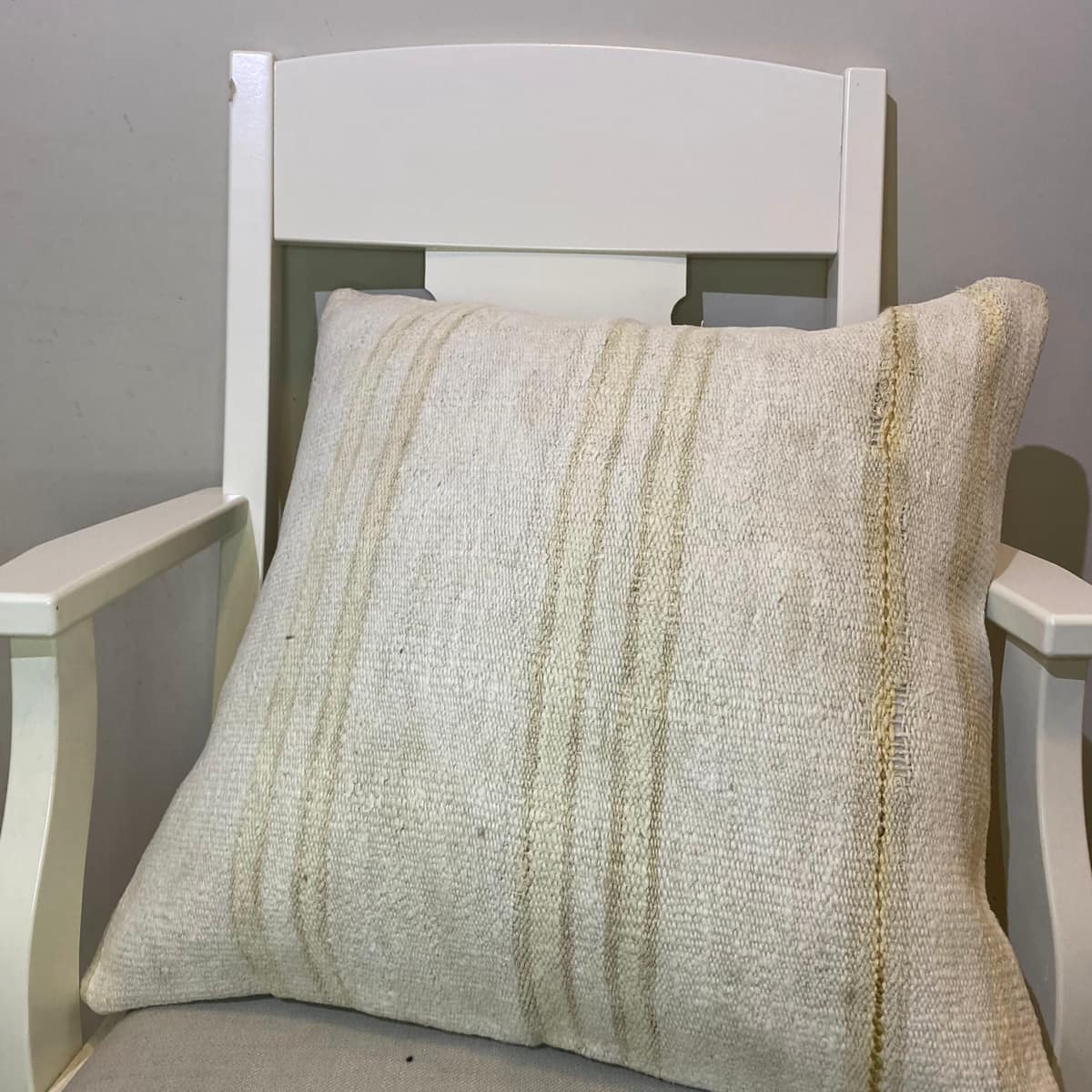 Handwoven Pillowcase, vintage rug, Kilim, hand-knotted wool & cotton, size 50 × 50 cm, from Demirci