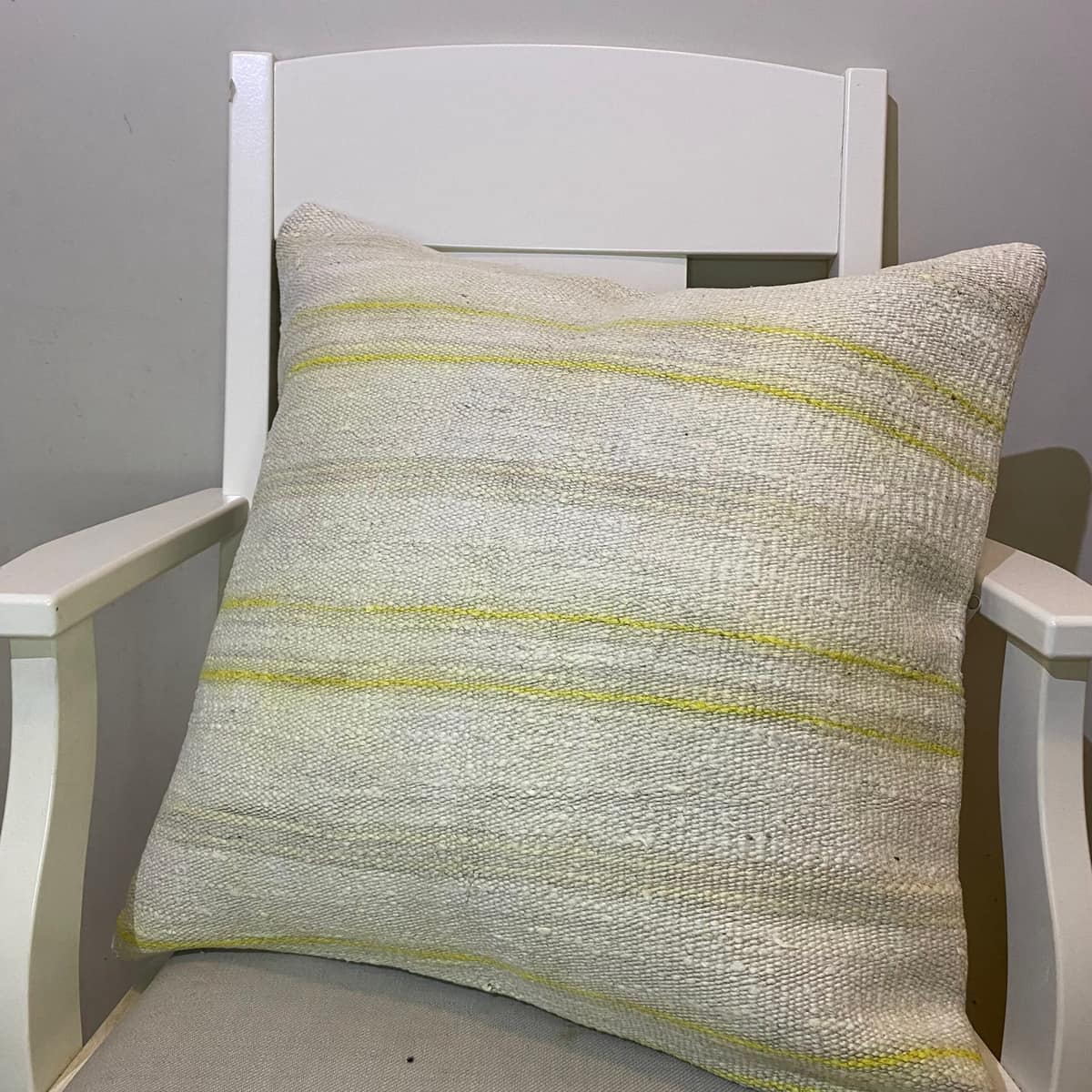 Hand-Woven Pillowcase, vintage rug, Kilim, hand-knotted cotton, size 50 × 50 cm, from Oushak