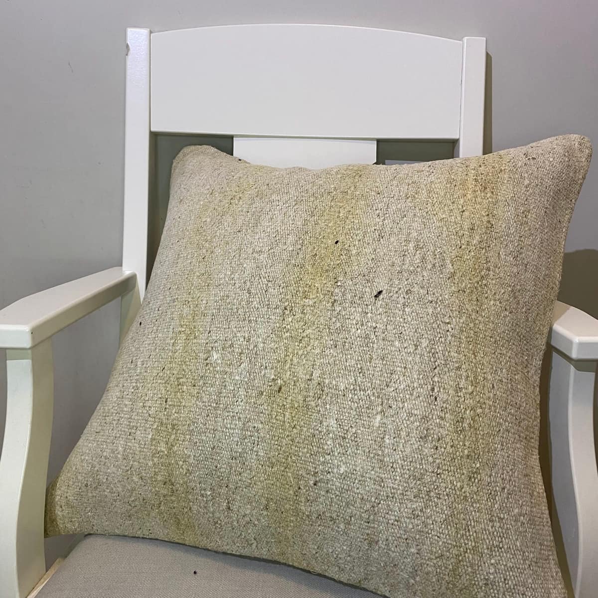 Handwoven Pillowcase, vintage rug, Kilim, hand-knotted wool, cotton & silk, size 50 × 50 cm, from Bergama