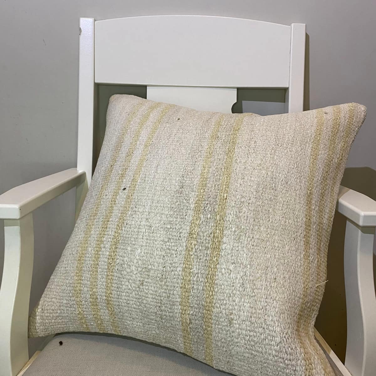 Hand-Woven Pillowcase, vintage rug, Kilim, hand-knotted cotton, size 50 × 50 cm, from Konya