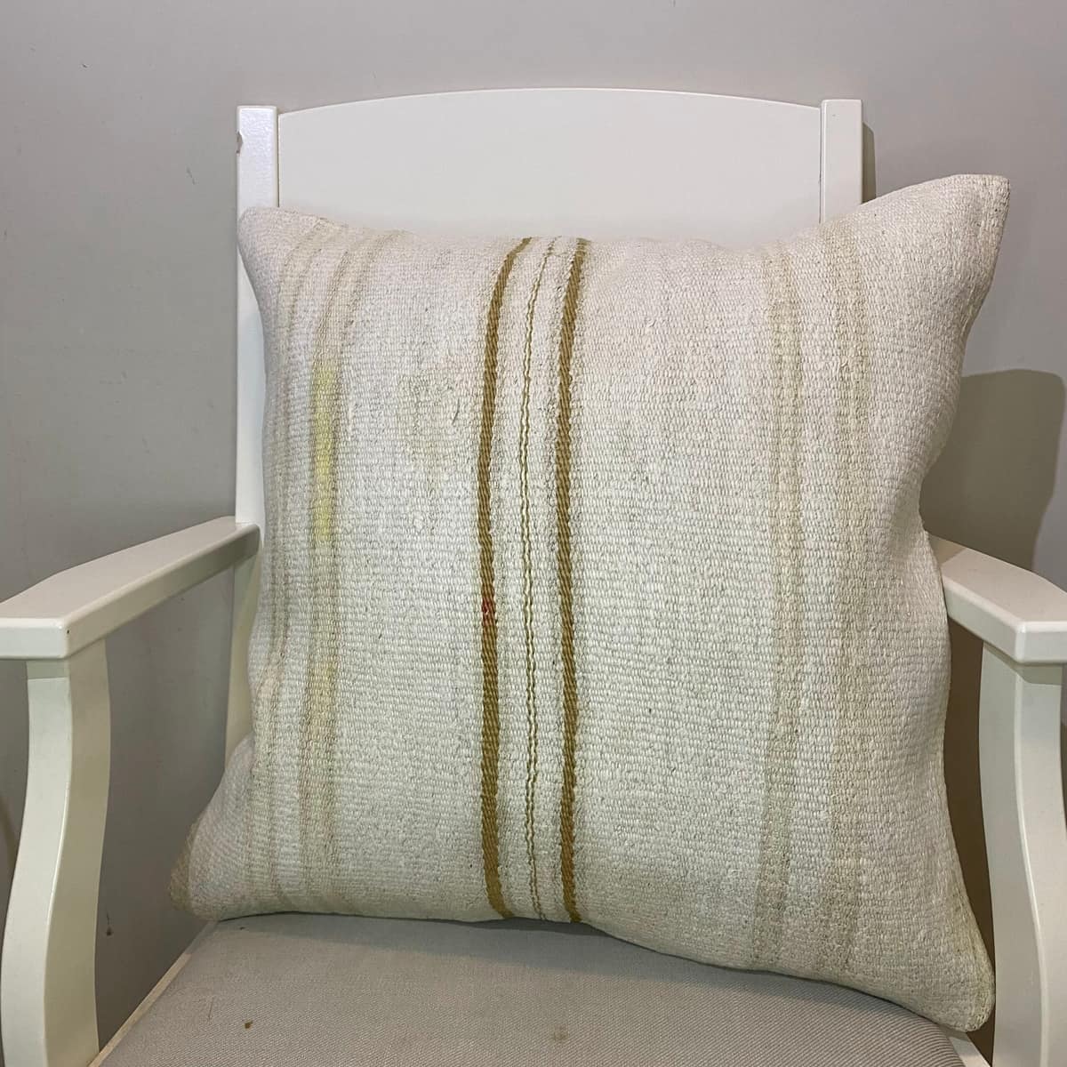 Handwoven Pillowcase, vintage rug, Kilim, hand-knotted wool & silk, size 50 × 50 cm, from Manisa