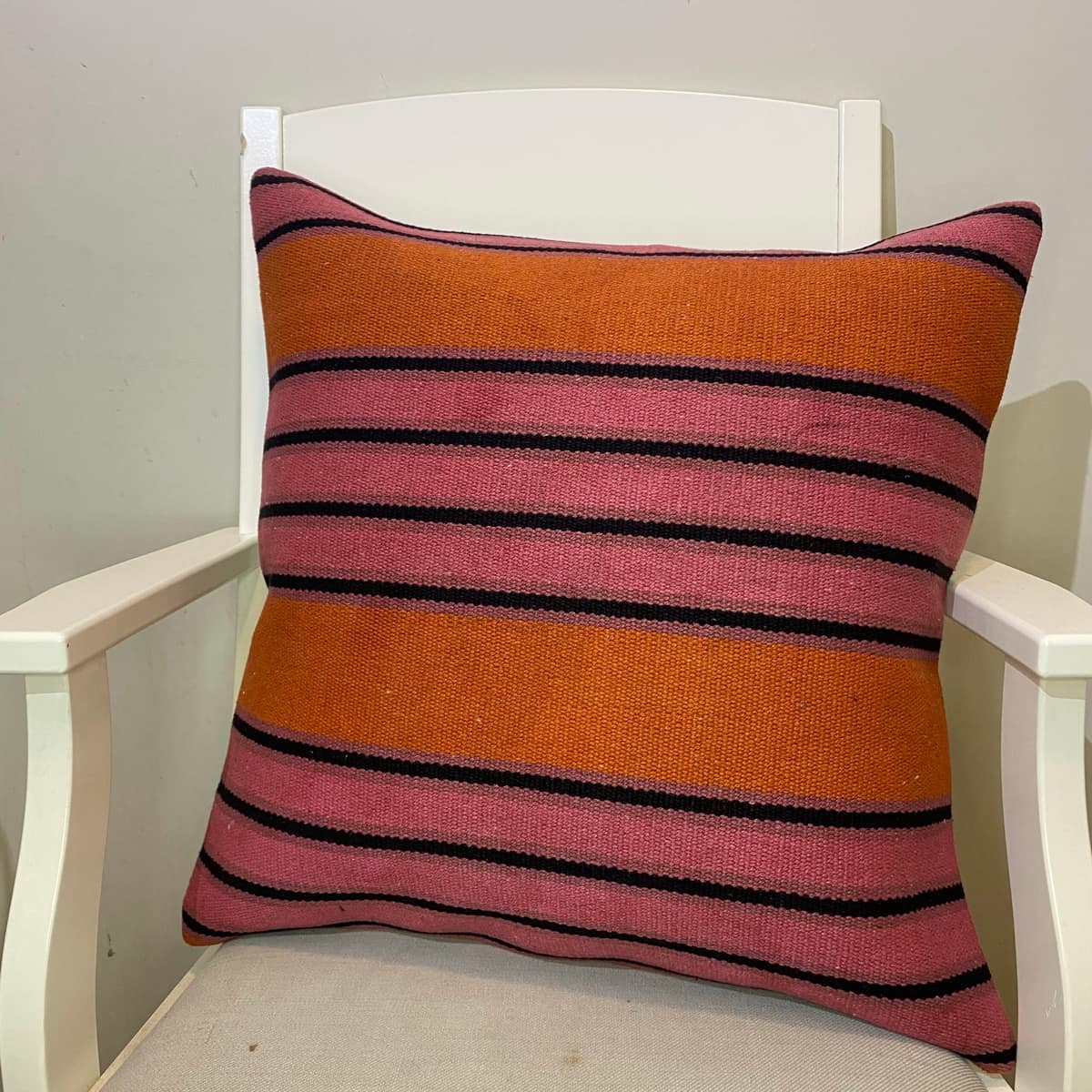 Handwoven Pillowcase, vintage rug, Kilim, hand-knotted wool & cotton, size 50 × 50 cm, from Yahyalı