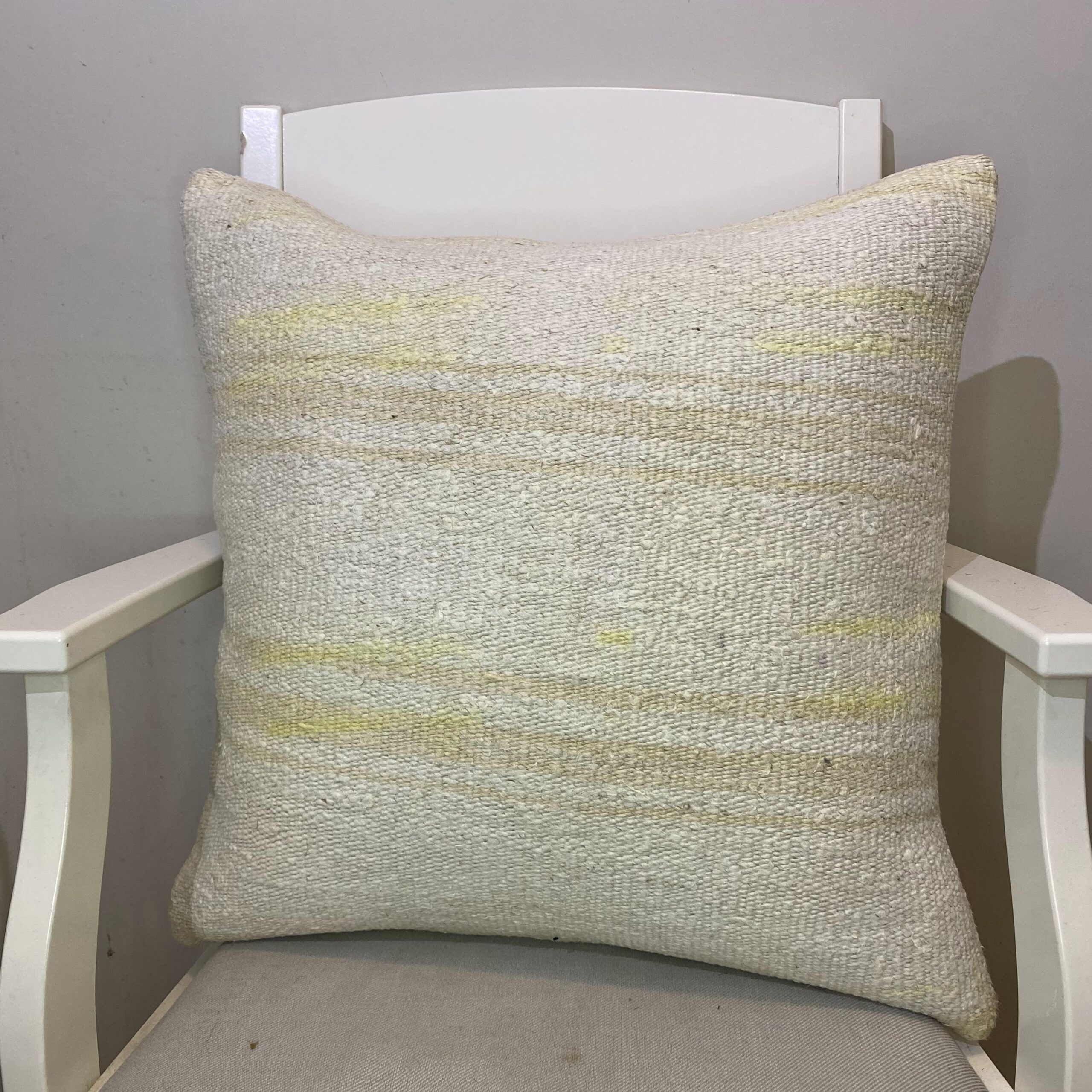 Hand-Woven Pillowcase, vintage rug, Kilim, hand-knotted wool & silk, size 50 × 50 cm, from Oushak